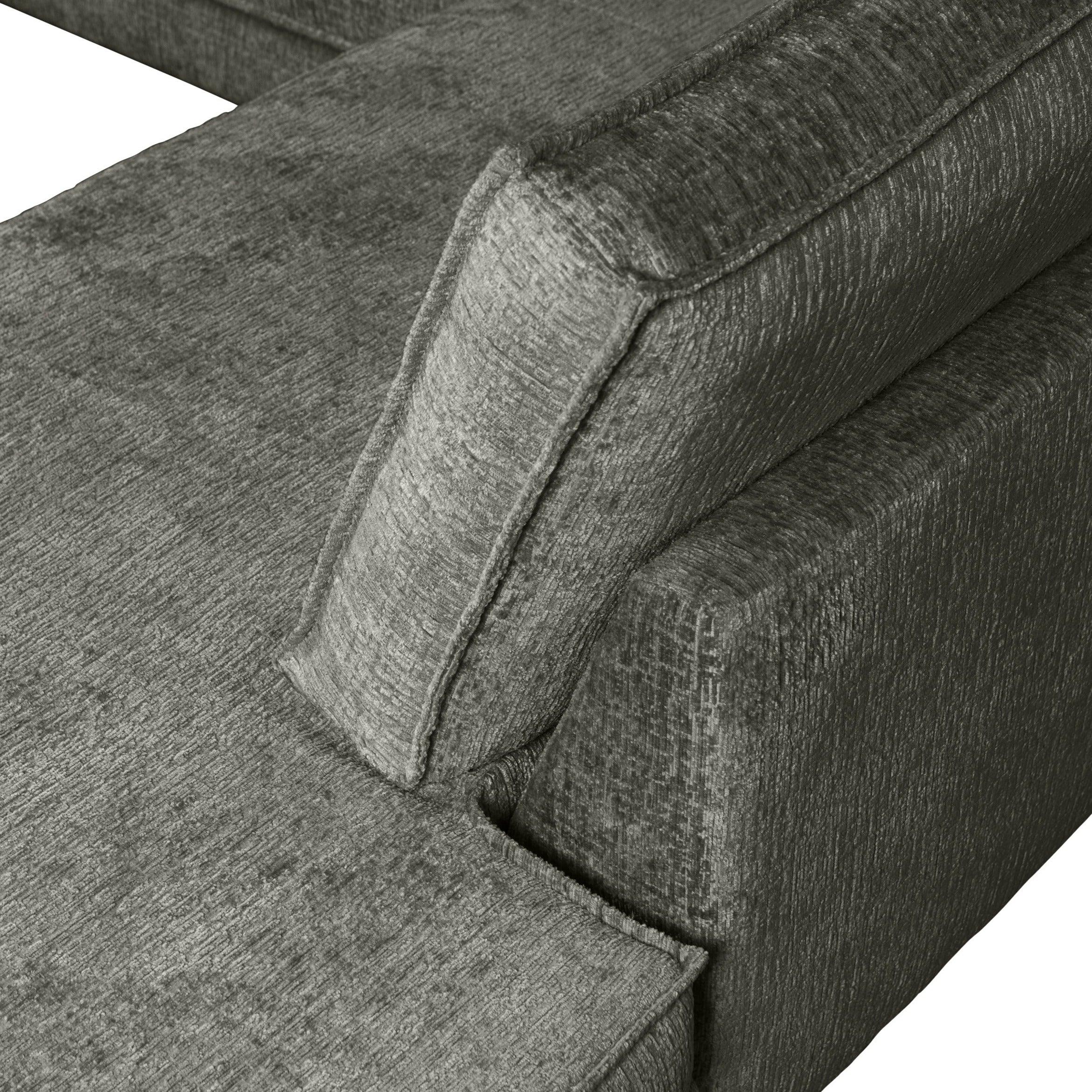 Sofa narożna welurowa prawostronna RODEO szarozielony Be Pure Eye on Design