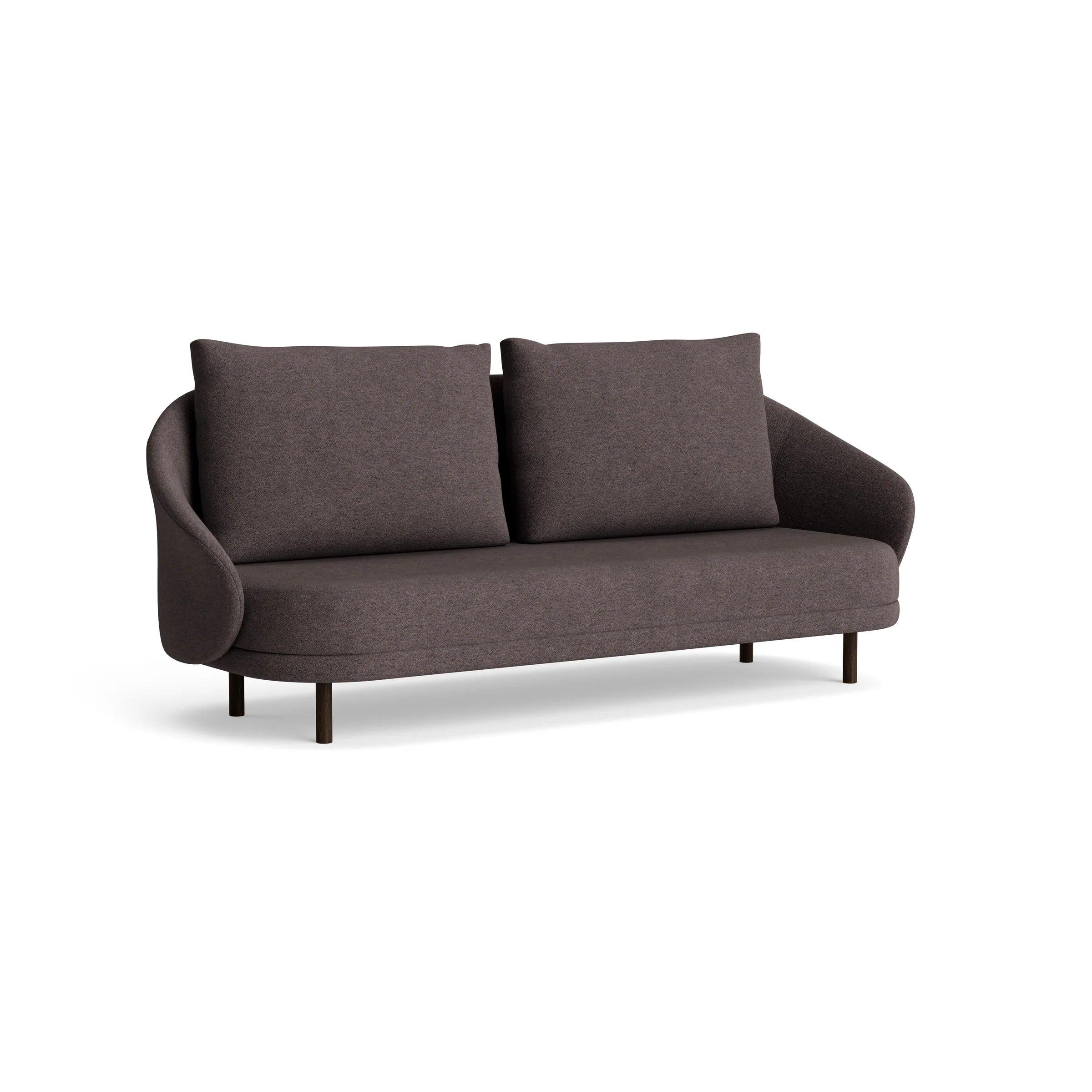 Sofa NEW WAVE dębowy NORR11 ciemny dębowy tkanina boucle brązowy Eye on Design
