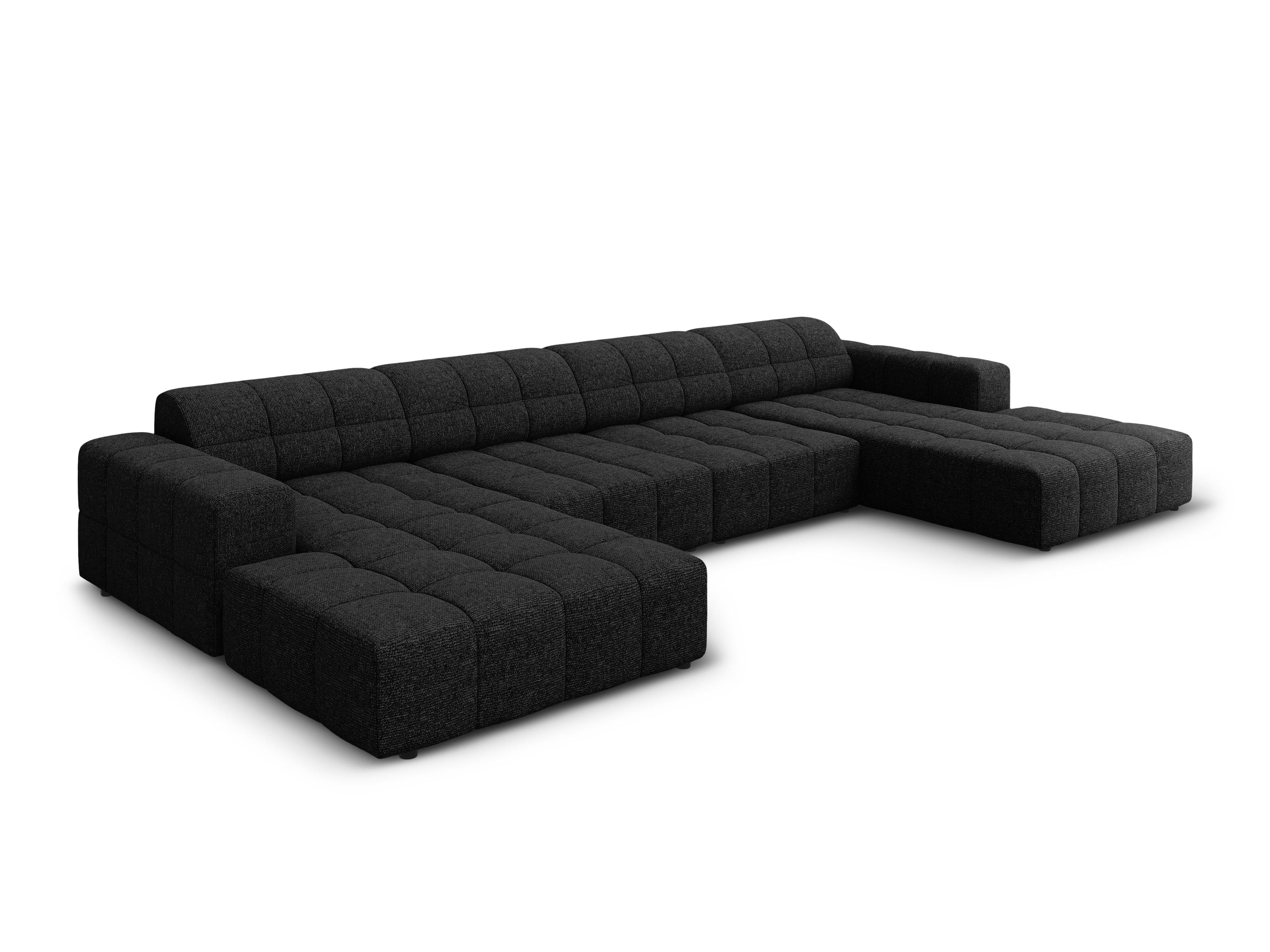 Sofa panoramiczna 6-osobowa CHICAGO czarny szenil Cosmopolitan Design Eye on Design