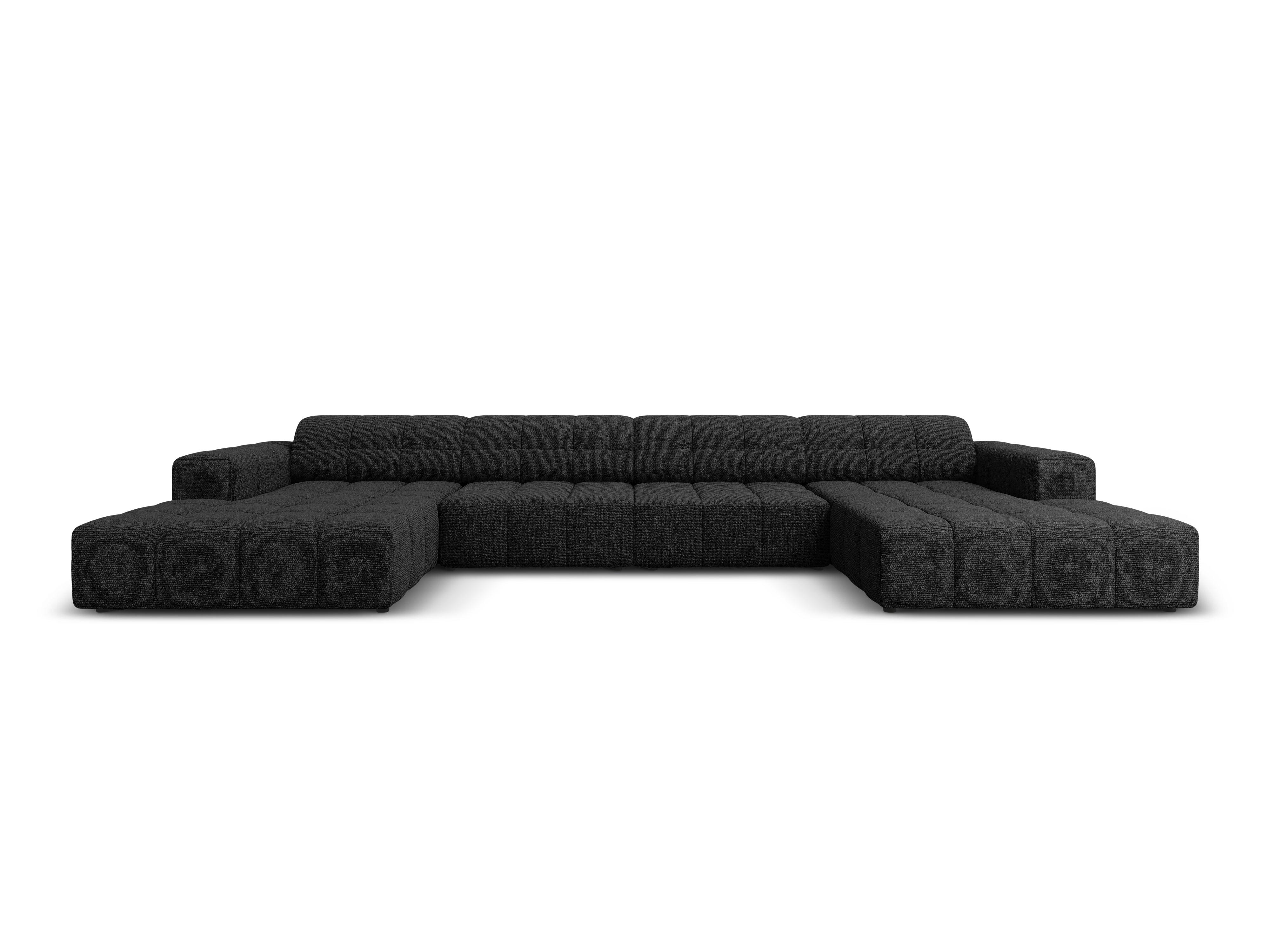 Sofa panoramiczna 6-osobowa CHICAGO czarny szenil Cosmopolitan Design Eye on Design