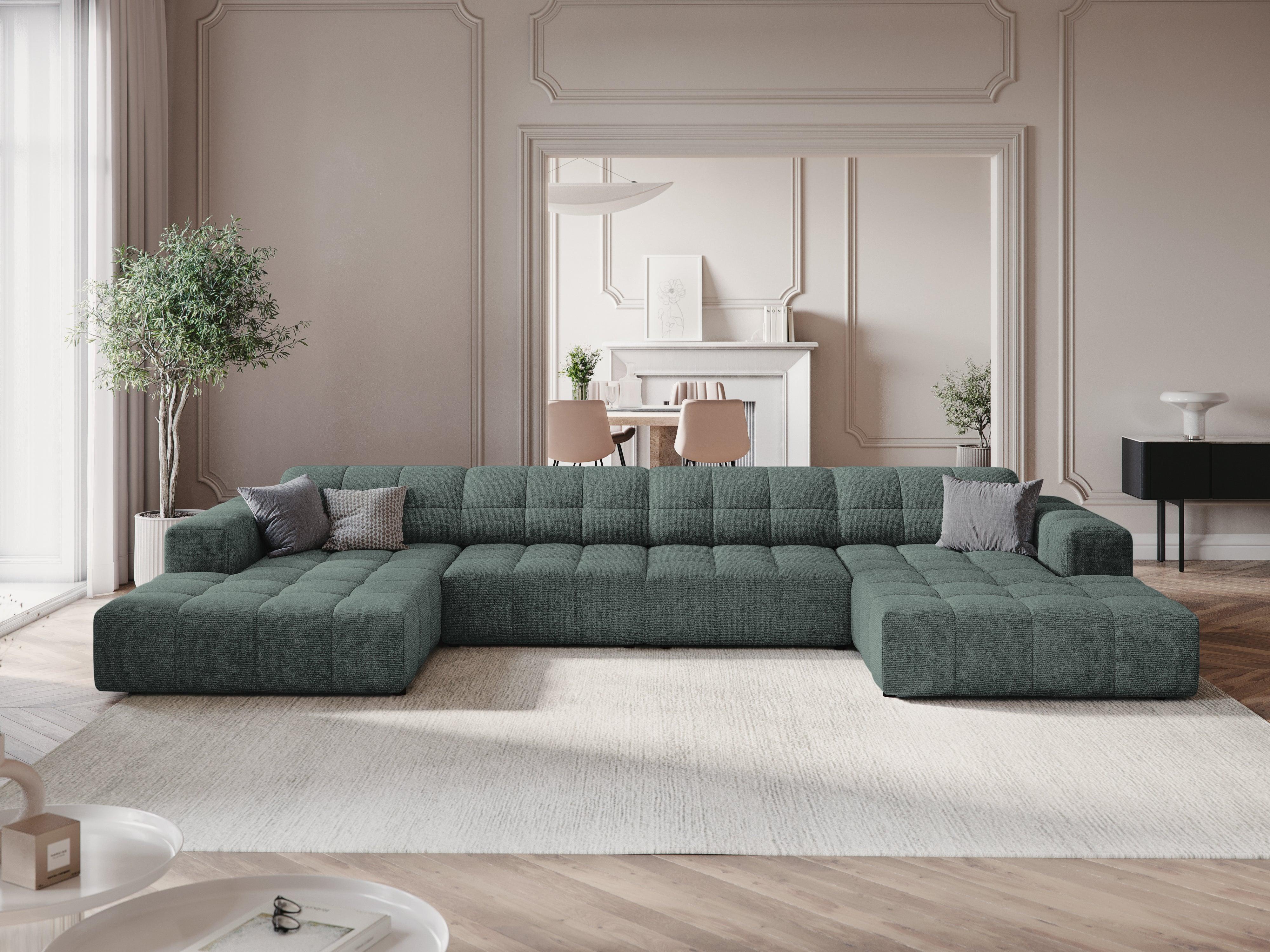 Sofa panoramiczna 6-osobowa CHICAGO petrol szenil Cosmopolitan Design Eye on Design