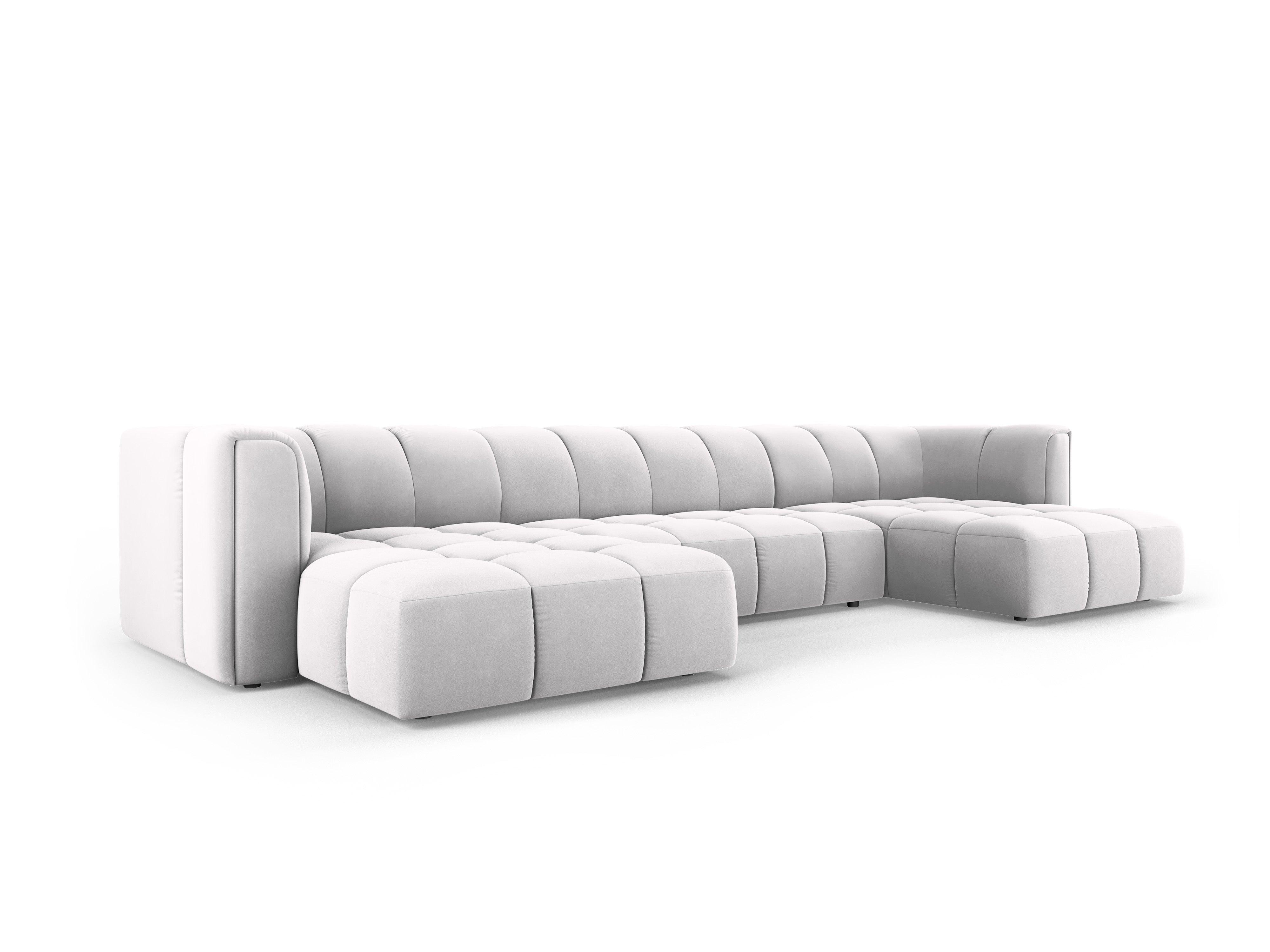 Sofa panoramiczna aksamitna FRANCESCA srebrny Milo Casa Eye on Design