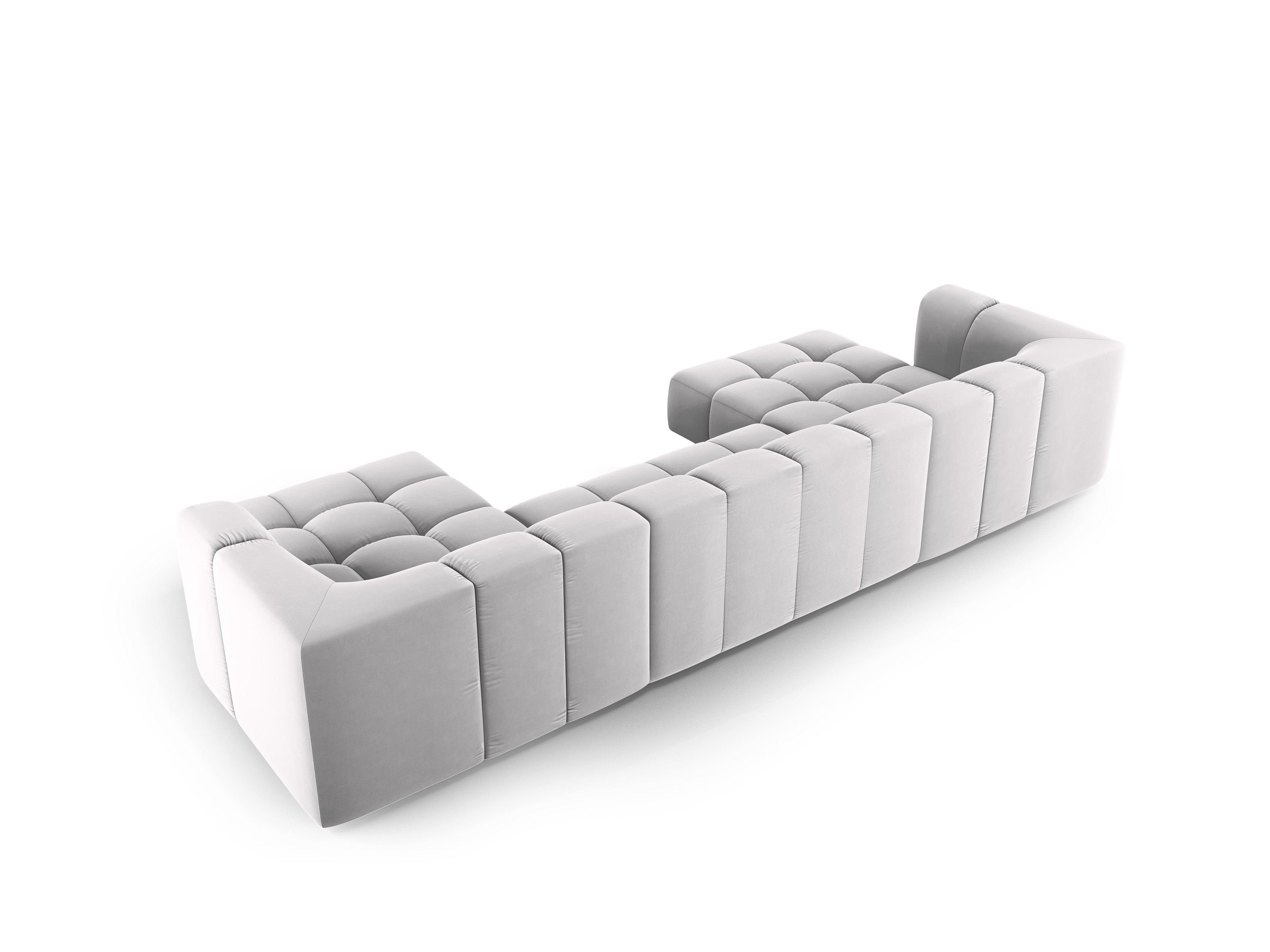 Sofa panoramiczna aksamitna FRANCESCA srebrny Milo Casa Eye on Design