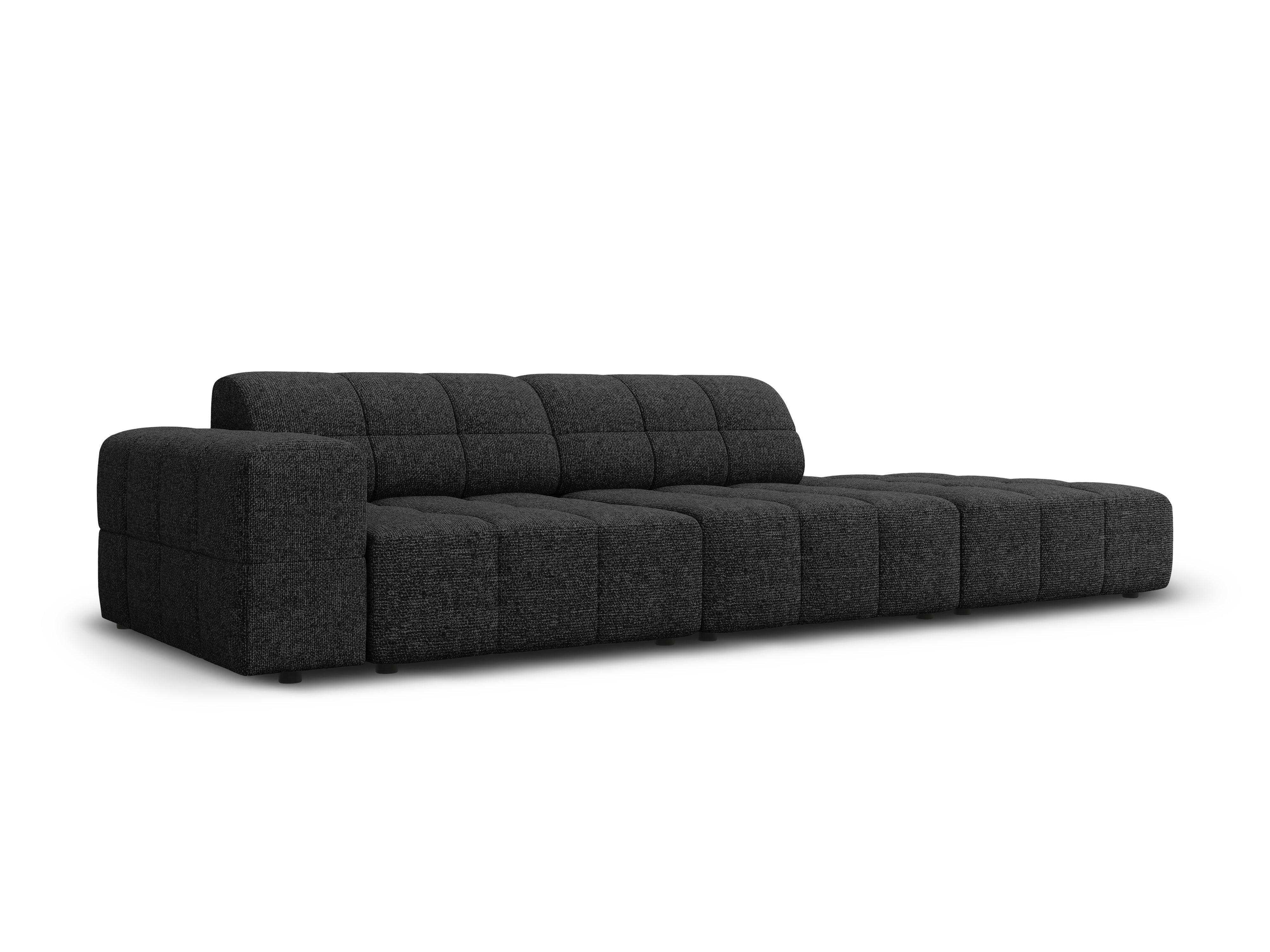 Sofa prawostronna 3-osobowa CHICAGO czarny szenil Cosmopolitan Design Eye on Design