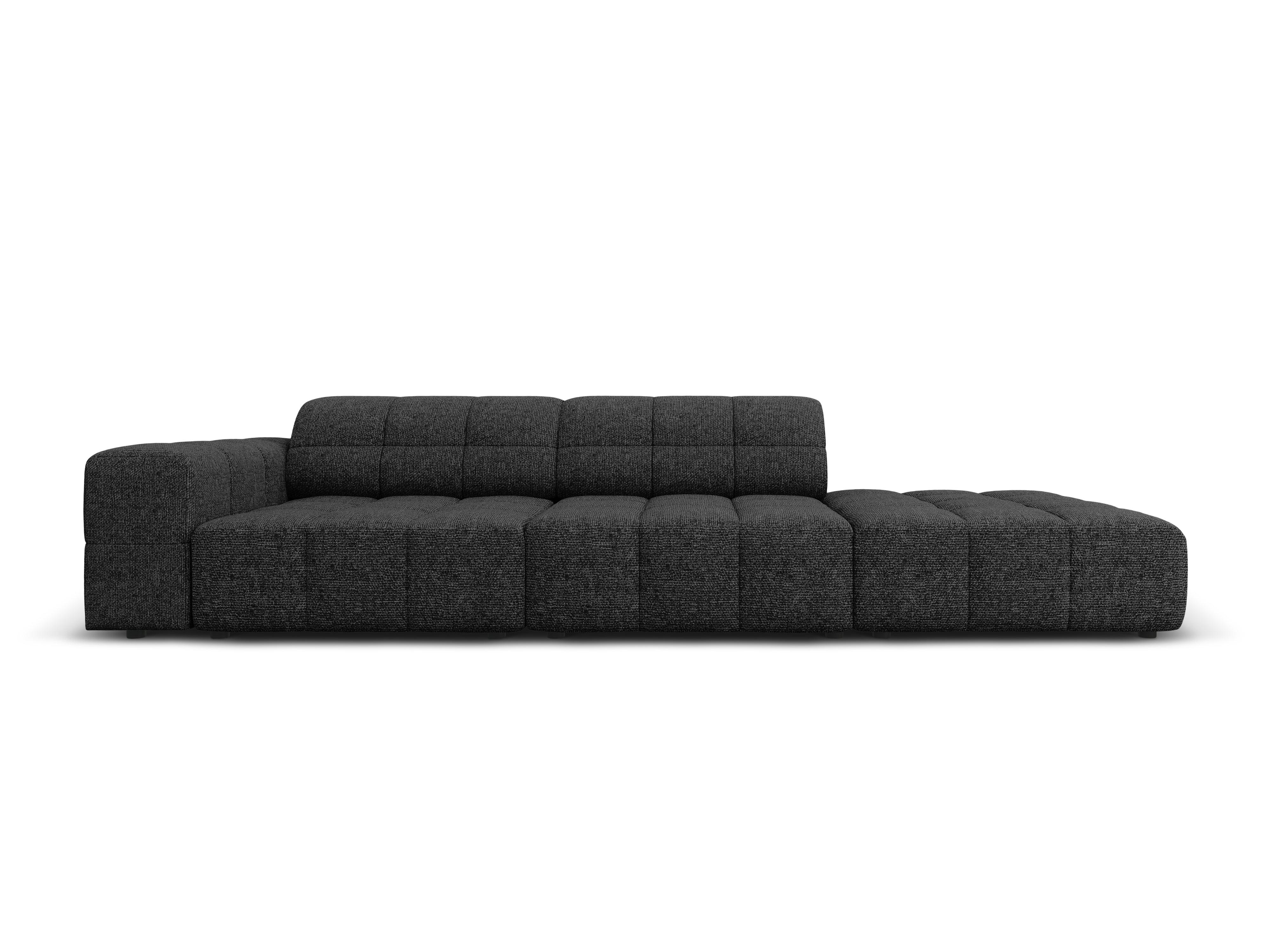 Sofa prawostronna 3-osobowa CHICAGO czarny szenil Cosmopolitan Design Eye on Design