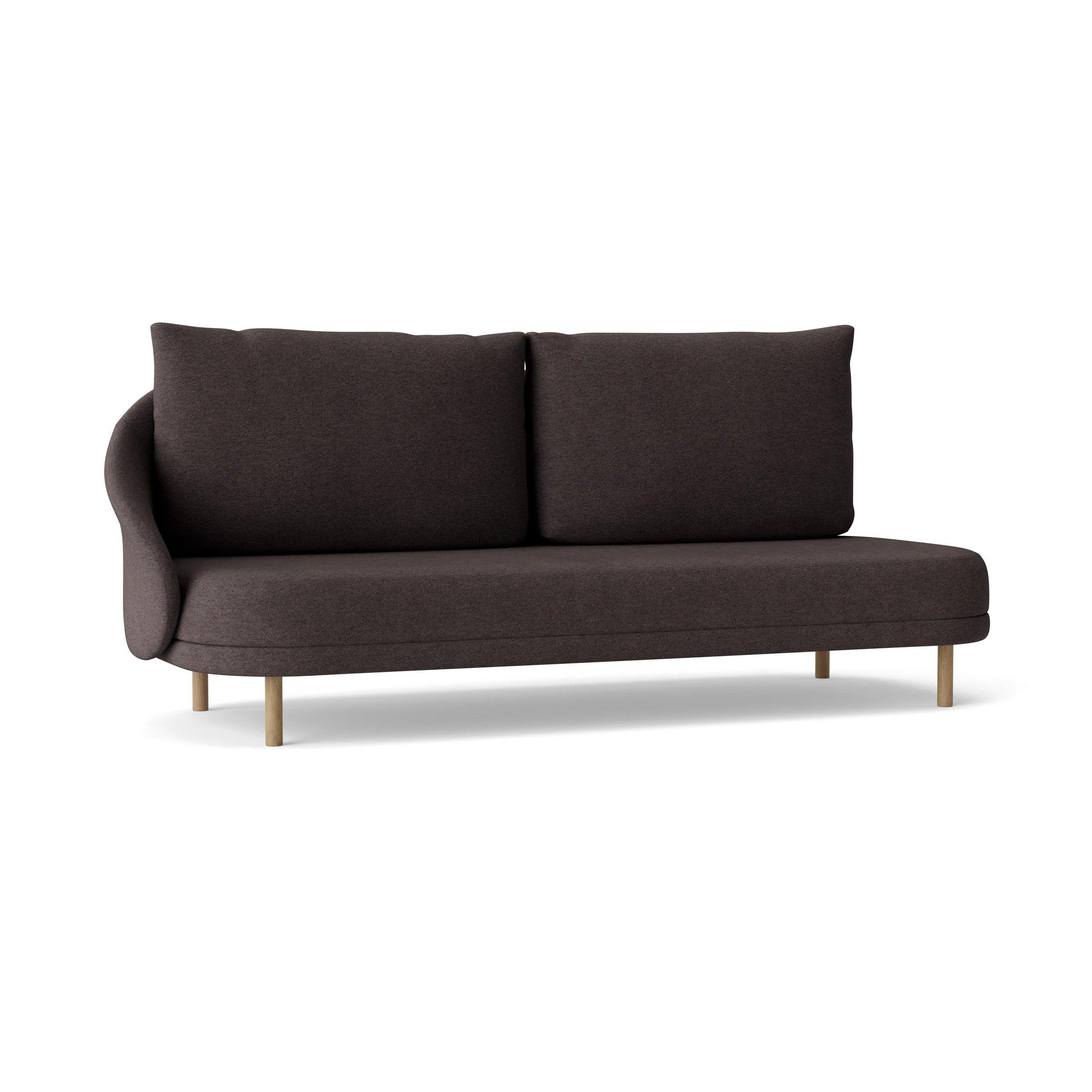 Sofa prawostronna NEW WAVE dębowy NORR11 naturalny dębowy tkanina boucle brązowy Eye on Design
