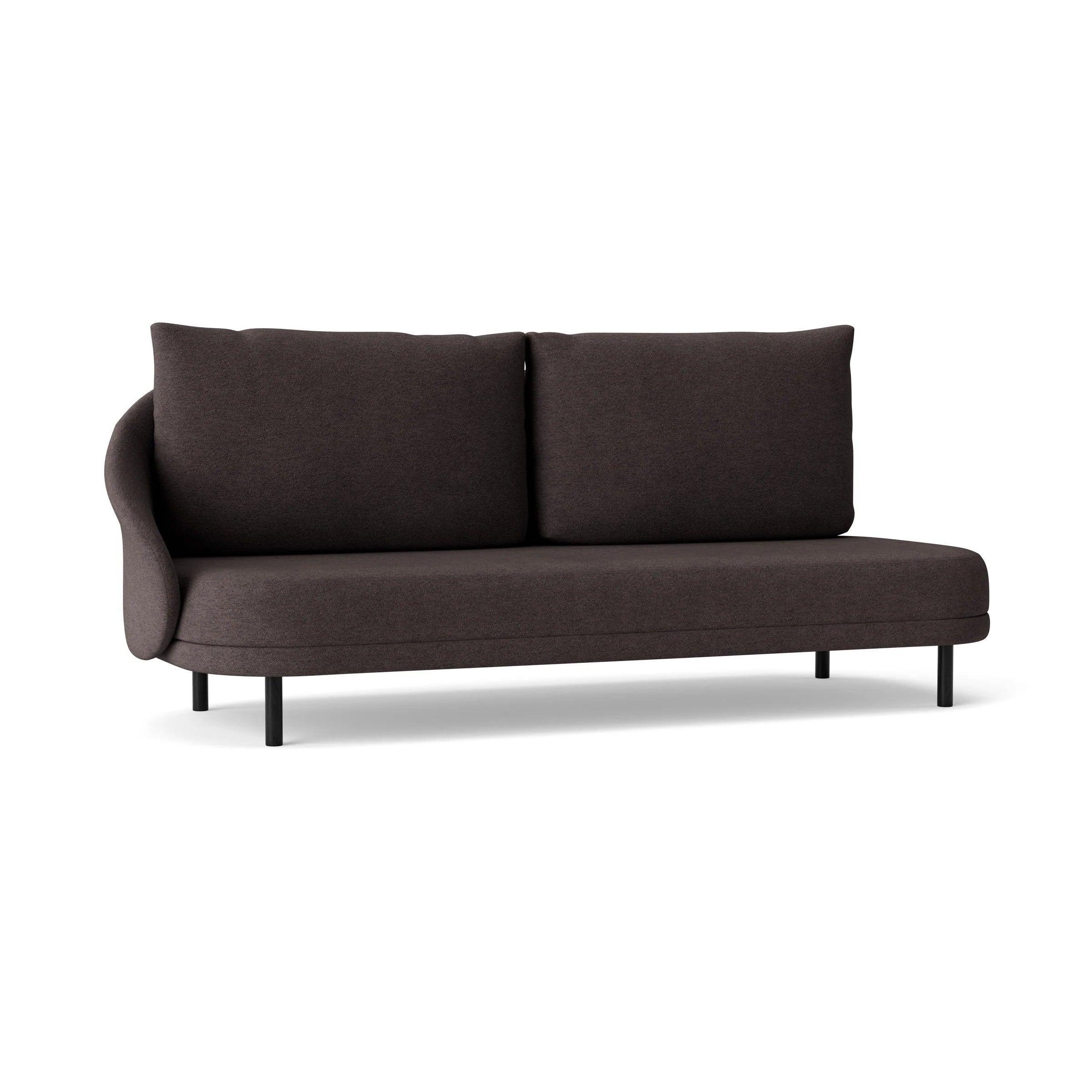 Sofa prawostronna NEW WAVE dębowy NORR11 czarny dębowy tkanina boucle brązowy Eye on Design