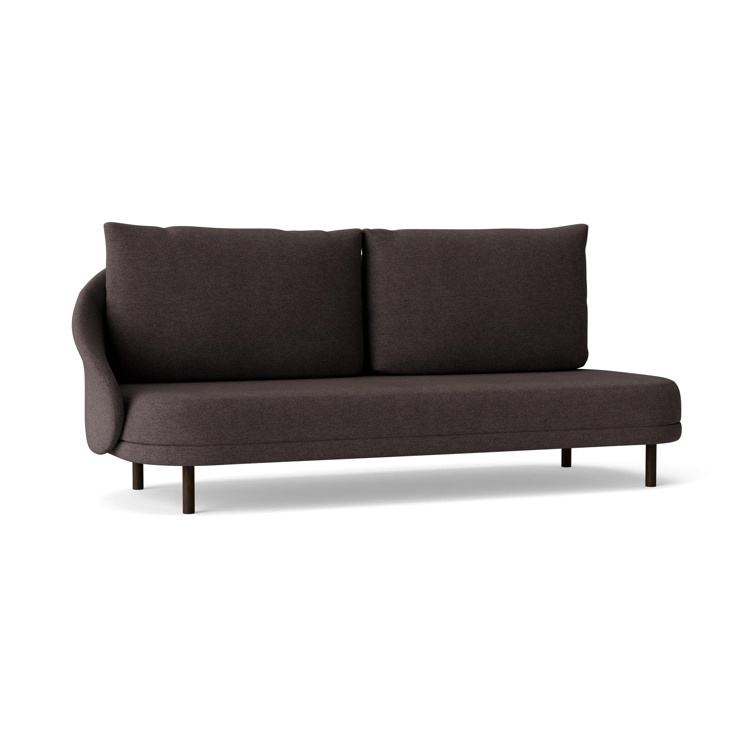 Sofa prawostronna NEW WAVE dębowy NORR11 ciemny dębowy tkanina boucle brązowy Eye on Design