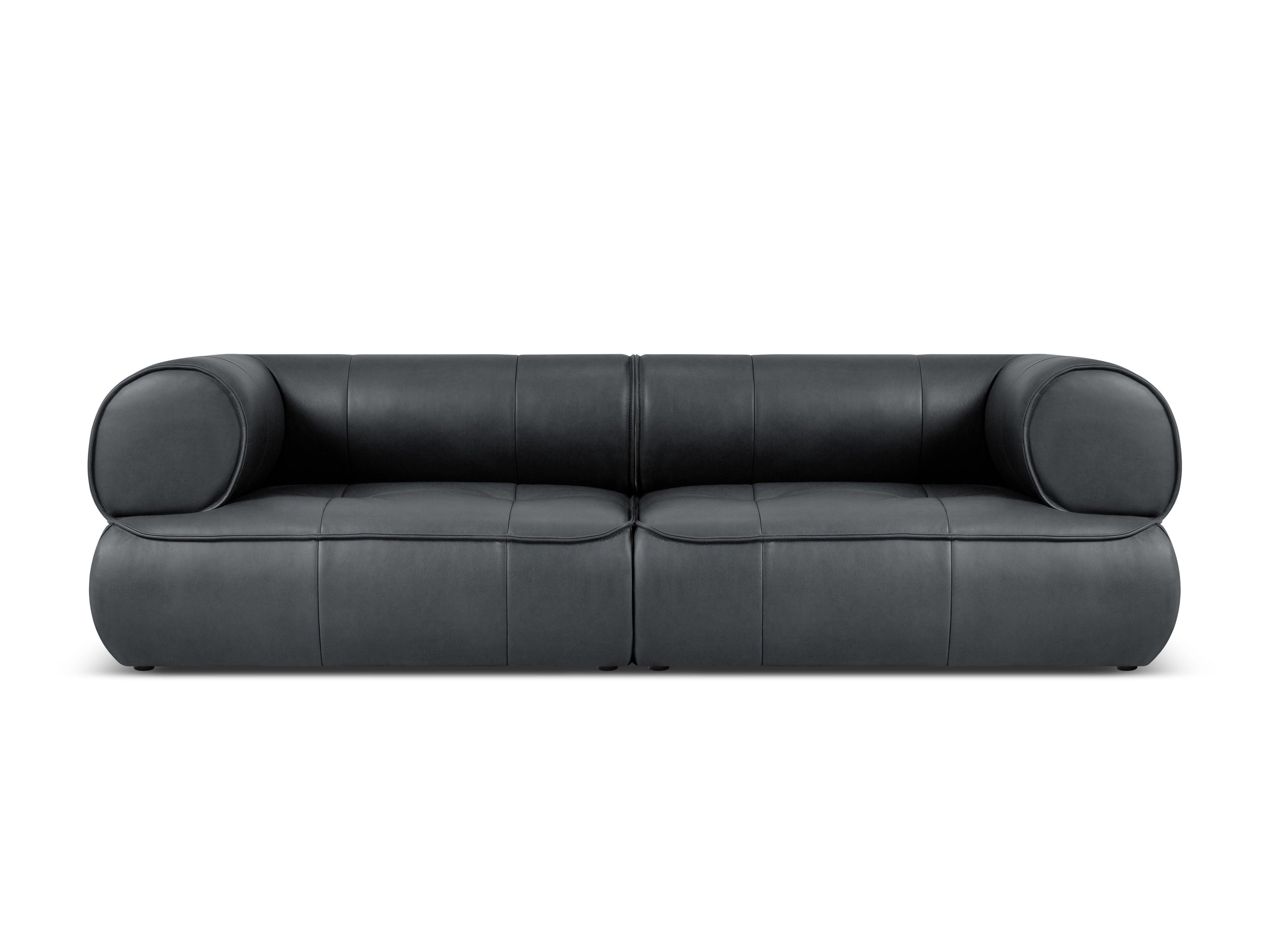 Sofa skórzana 3-osobowa LILY grafitowy Maison Heritage Eye on Design