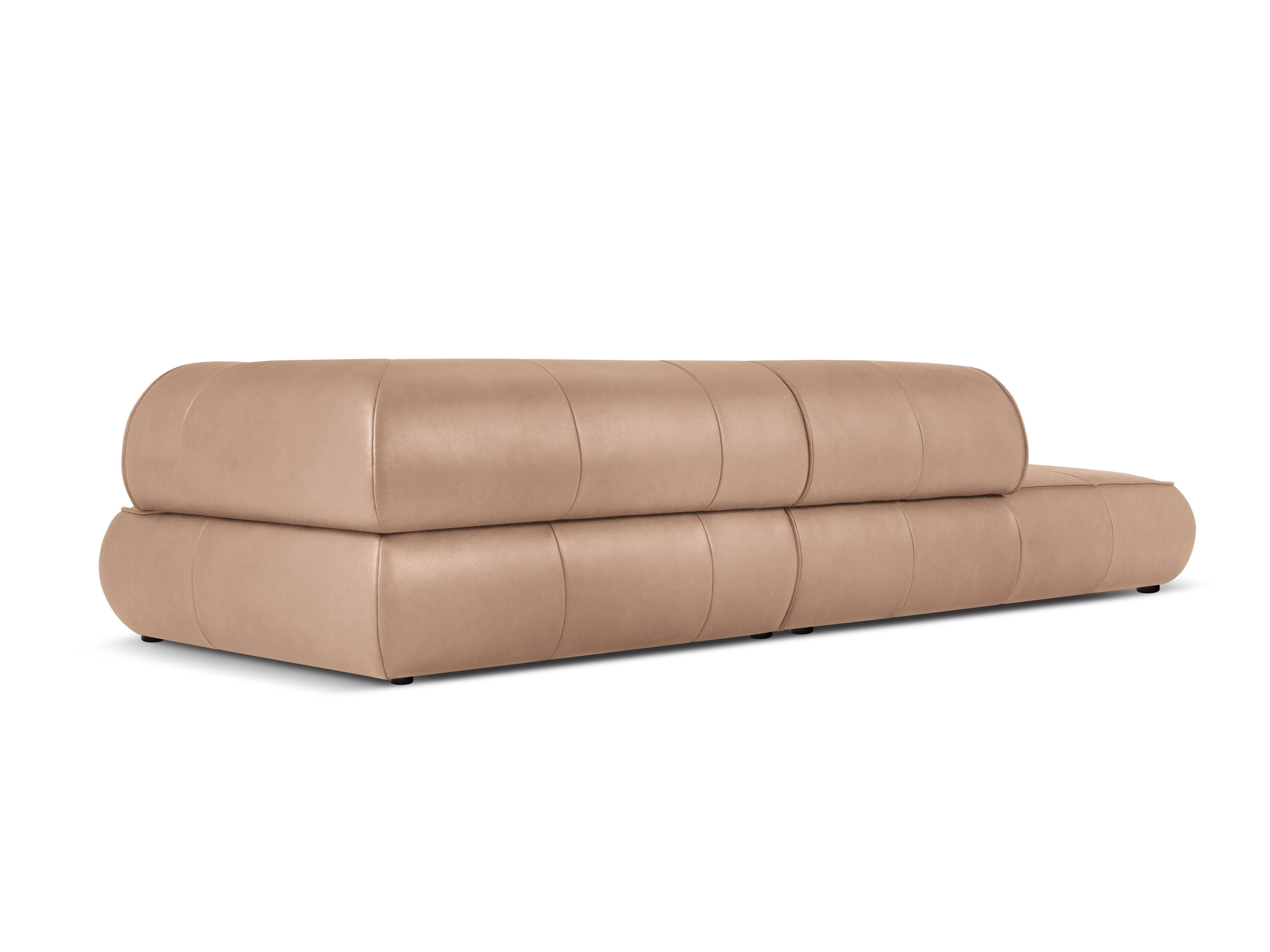 Sofa skórzana otwarta lewostronna LILY cappuccino Maison Heritage Eye on Design