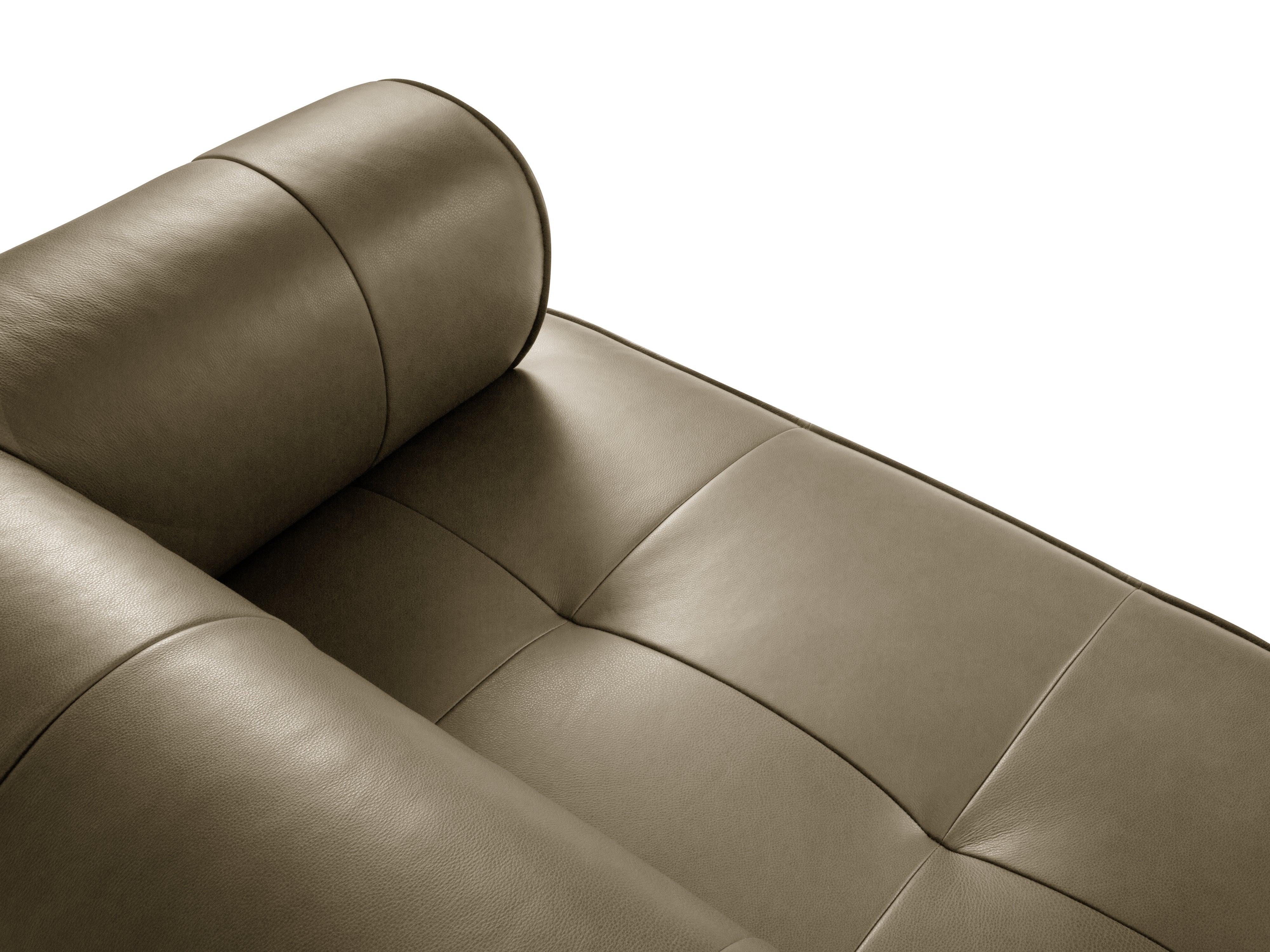 Sofa skórzana otwarta lewostronna LILY oliwkowy Maison Heritage Eye on Design