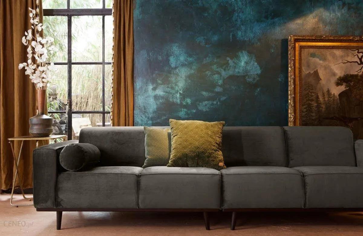 Sofa sztruksowa 4-osobowa STATEMENT ciemnozielony Be Pure Eye on Design