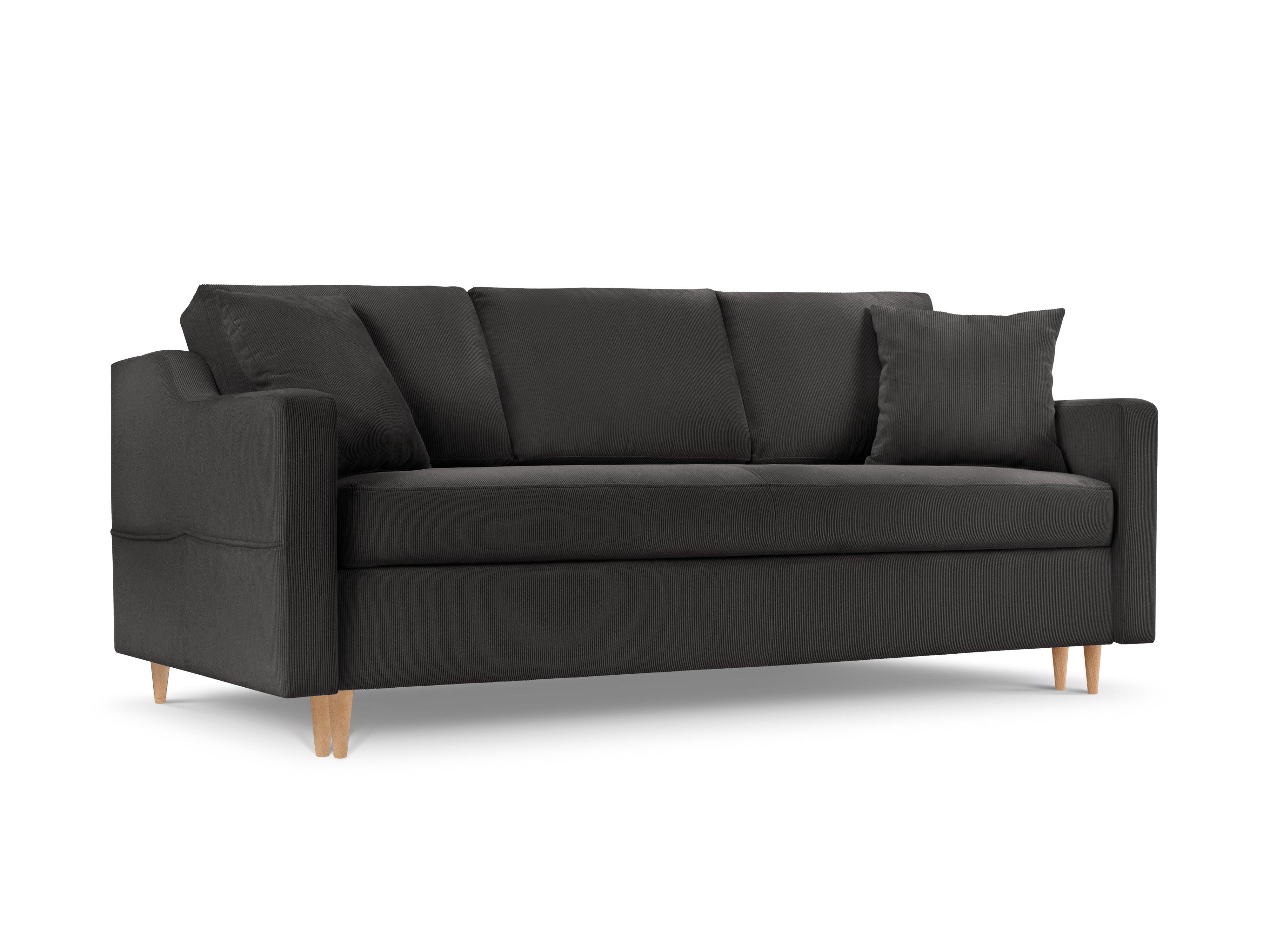 Sofa sztruksowa z funkcją spania ROSE ciemnoszary Mazzini Sofas Eye on Design