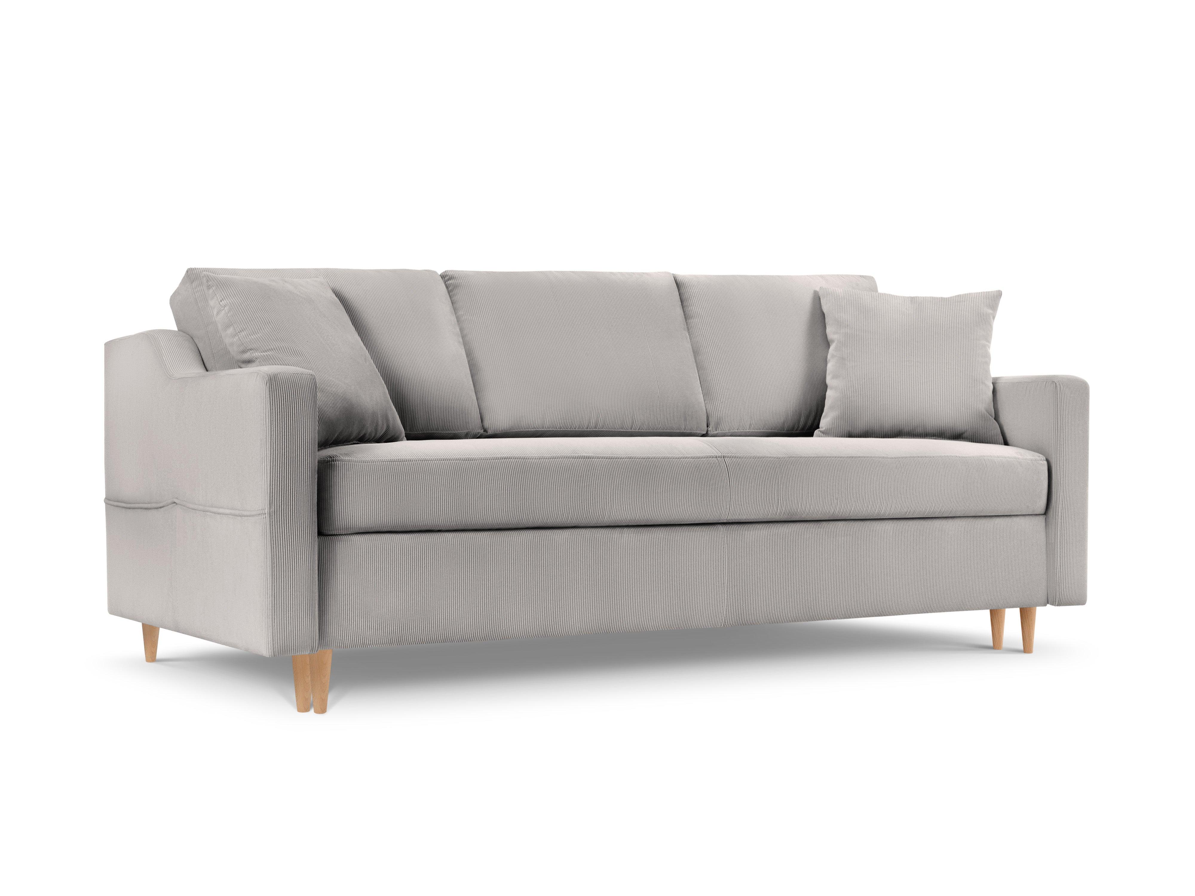 Sofa sztruksowa z funkcją spania ROSE jasnoszary Mazzini Sofas Eye on Design