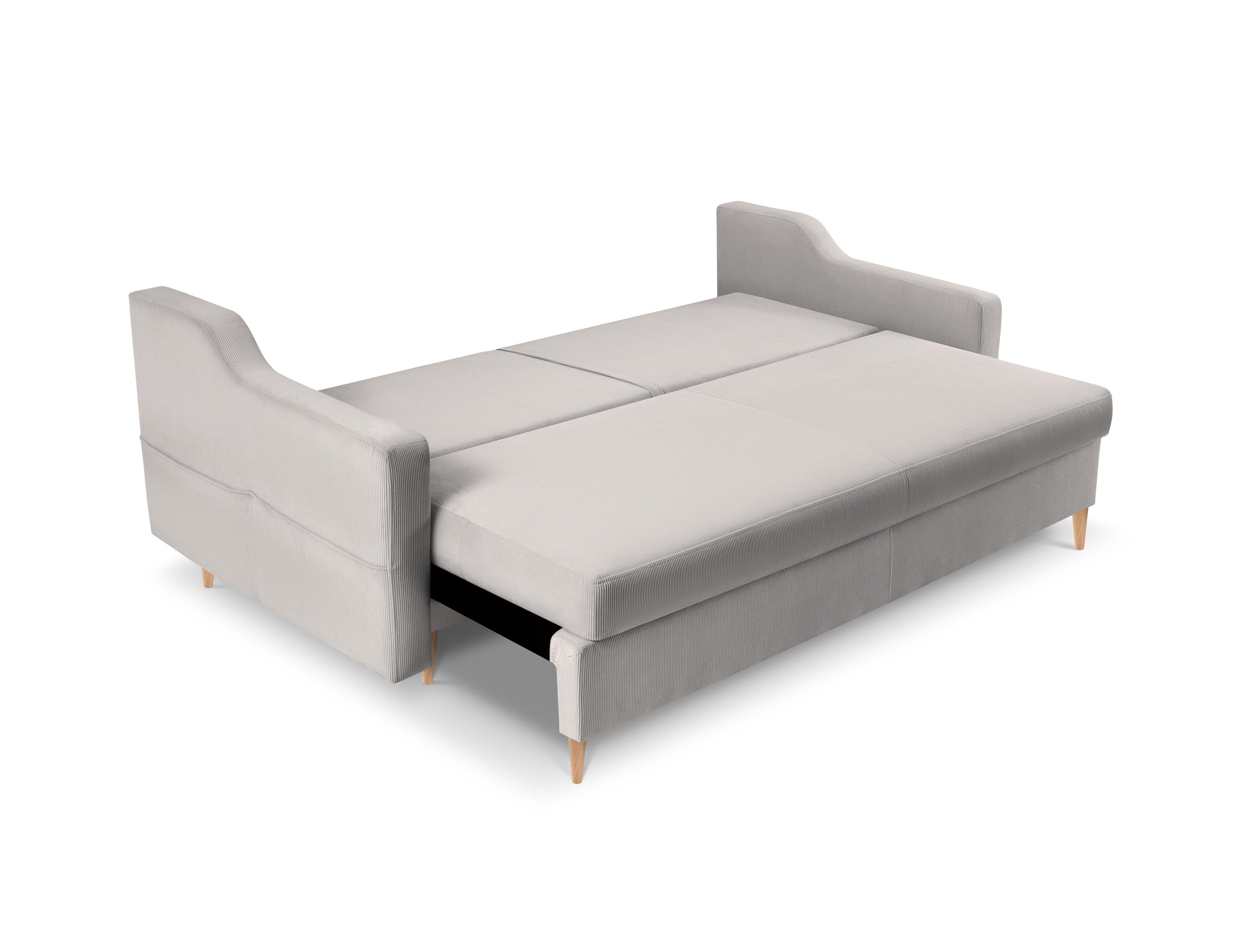 Sofa sztruksowa z funkcją spania ROSE jasnoszary Mazzini Sofas Eye on Design