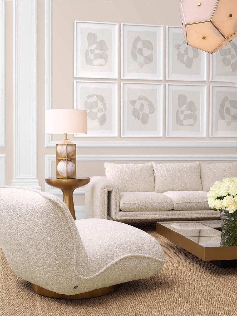 Sofa w tkaninie boucle TONDO kremowy Eichholtz Eye on Design