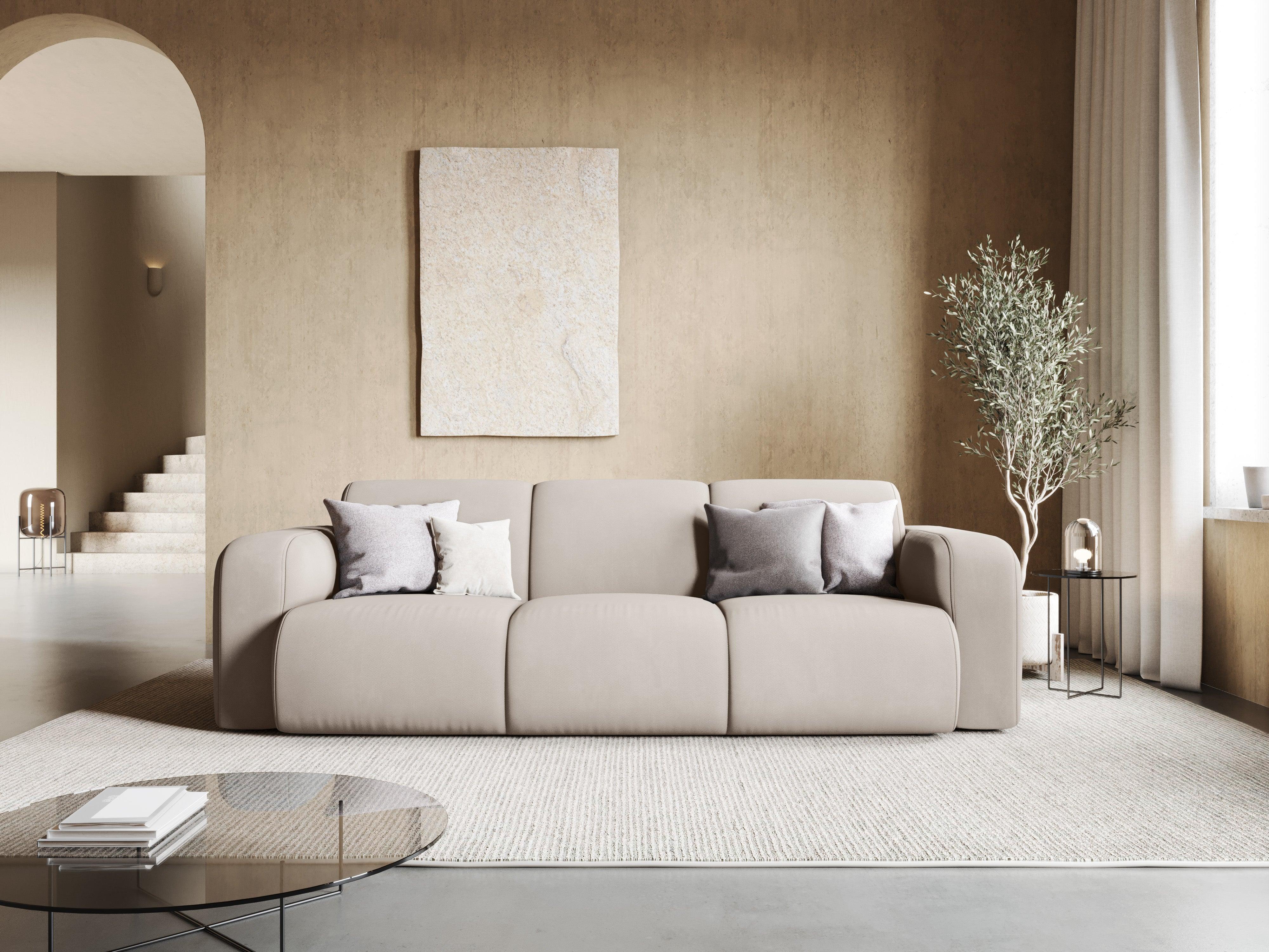 Sofa w tkaninie chenillowej 3-osobowa LOLA beżowy Windsor & Co Eye on Design