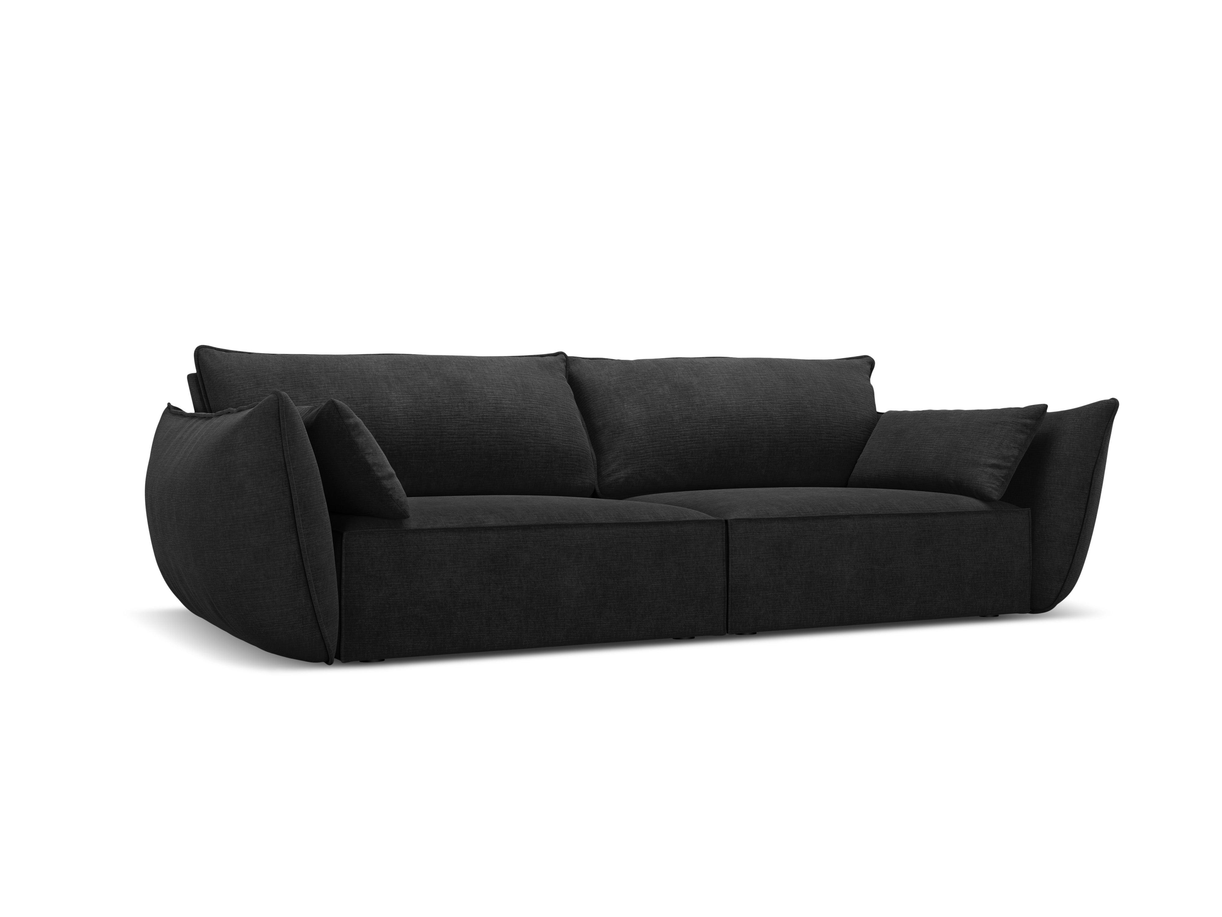 Sofa w tkaninie szenilowej 3-osobowa VANDA czarny Mazzini Sofas Eye on Design