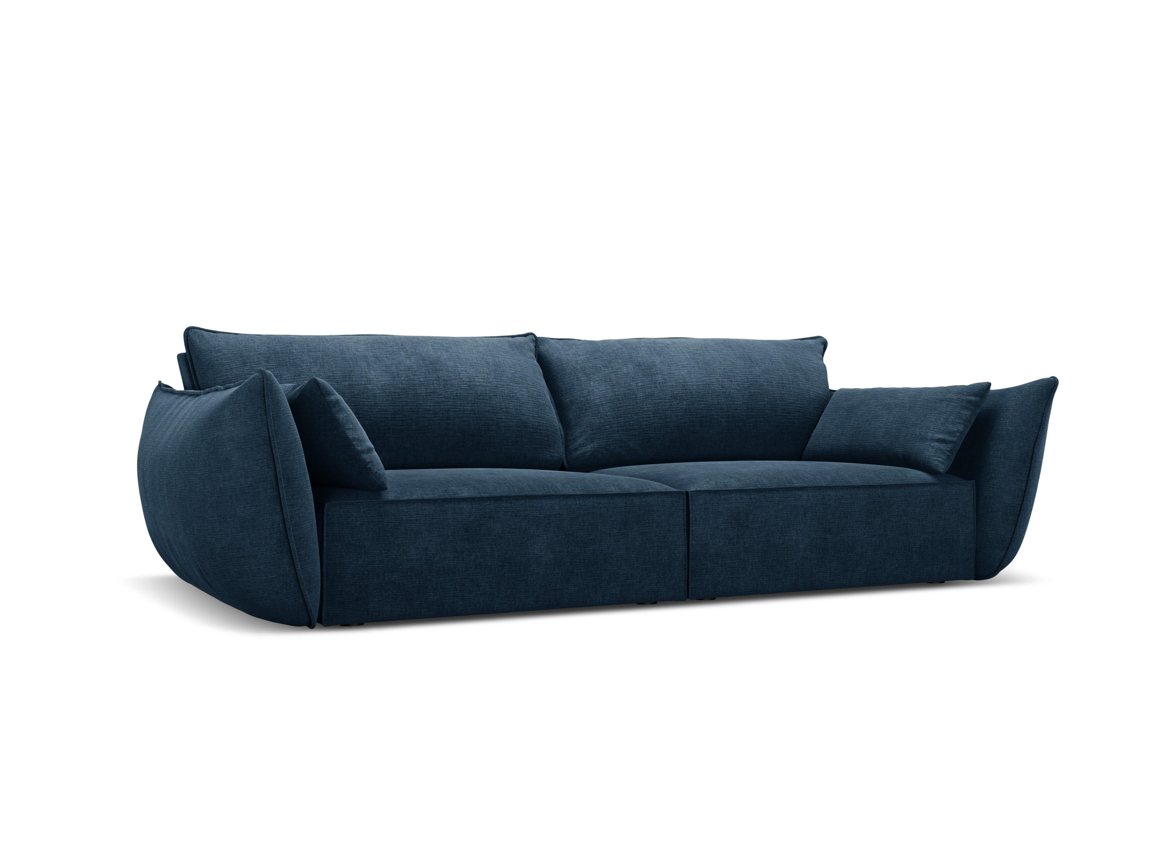 Sofa w tkaninie szenilowej 3-osobowa VANDA granat królewski Mazzini Sofas Eye on Design
