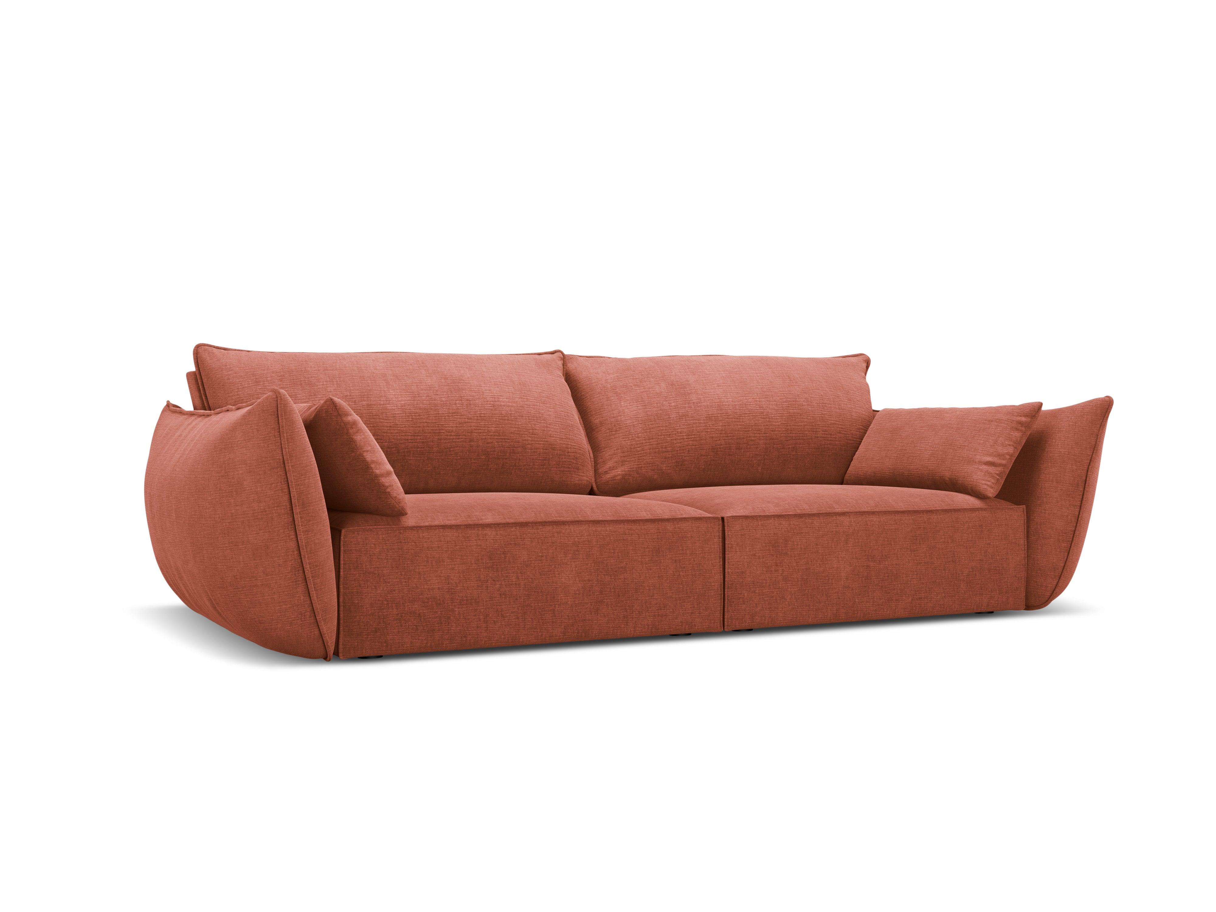 Sofa w tkaninie szenilowej 3-osobowa VANDA terracotta Mazzini Sofas Eye on Design