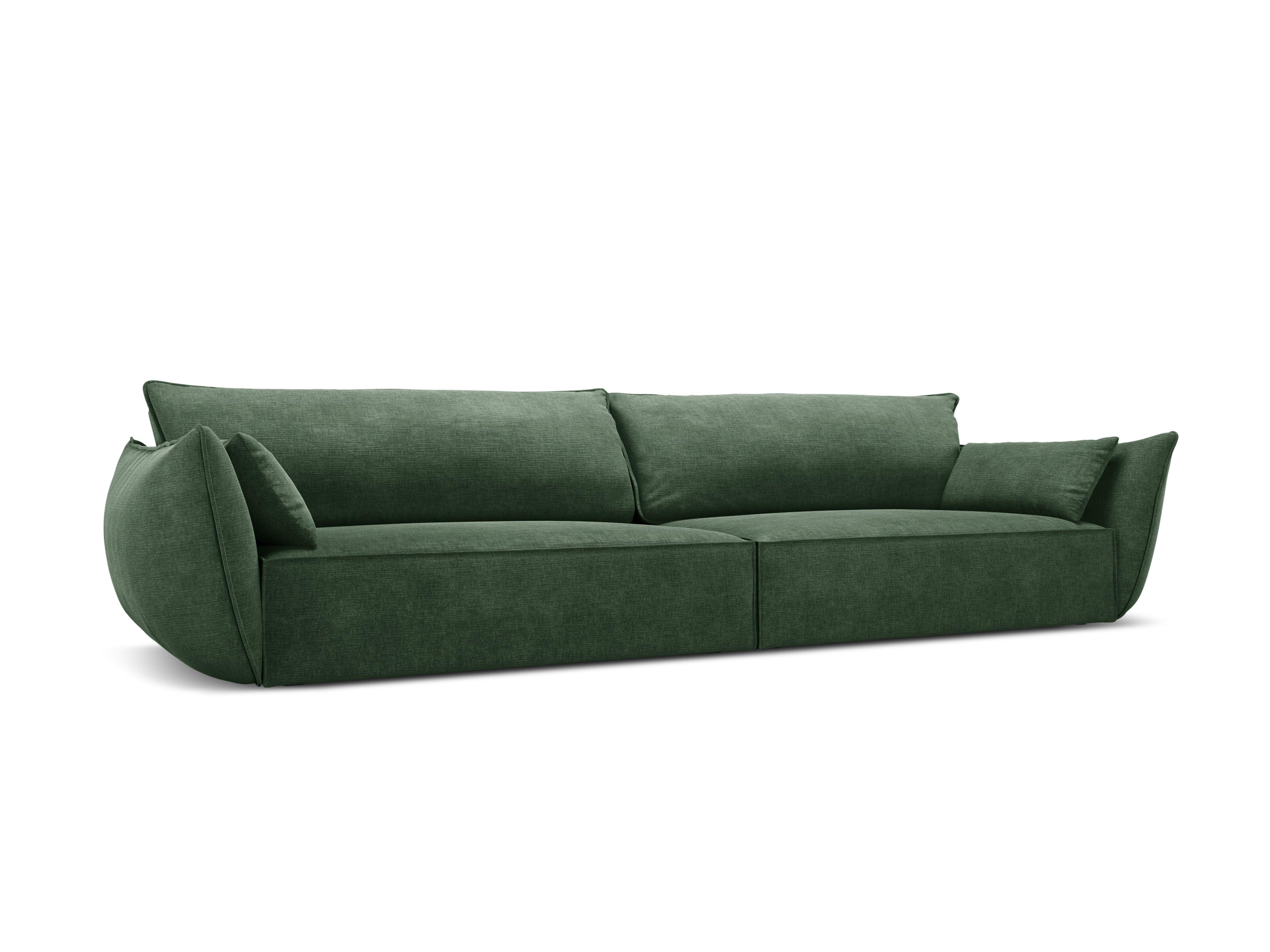 Sofa w tkaninie szenilowej 4-osobowa VANDA butelkowa zieleń Mazzini Sofas Eye on Design