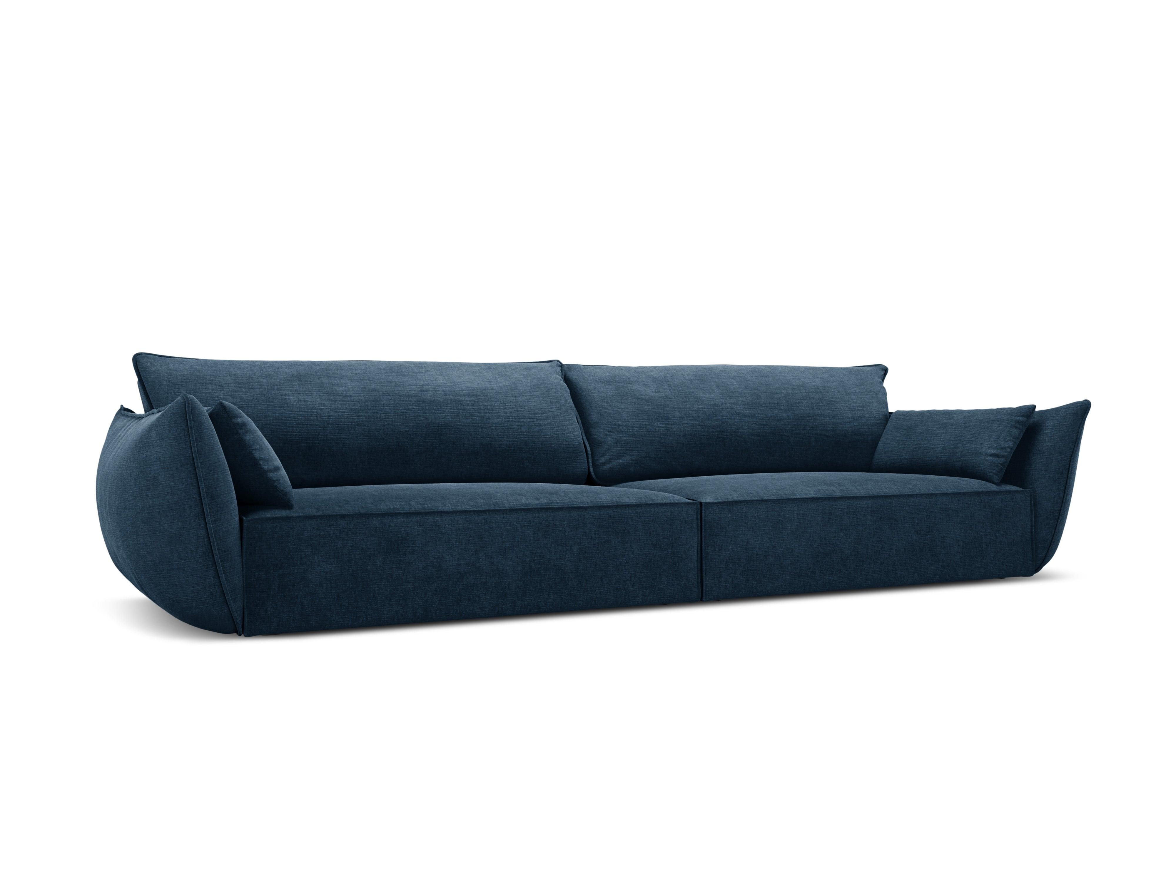 Sofa w tkaninie szenilowej 4-osobowa VANDA granat królewski Mazzini Sofas Eye on Design