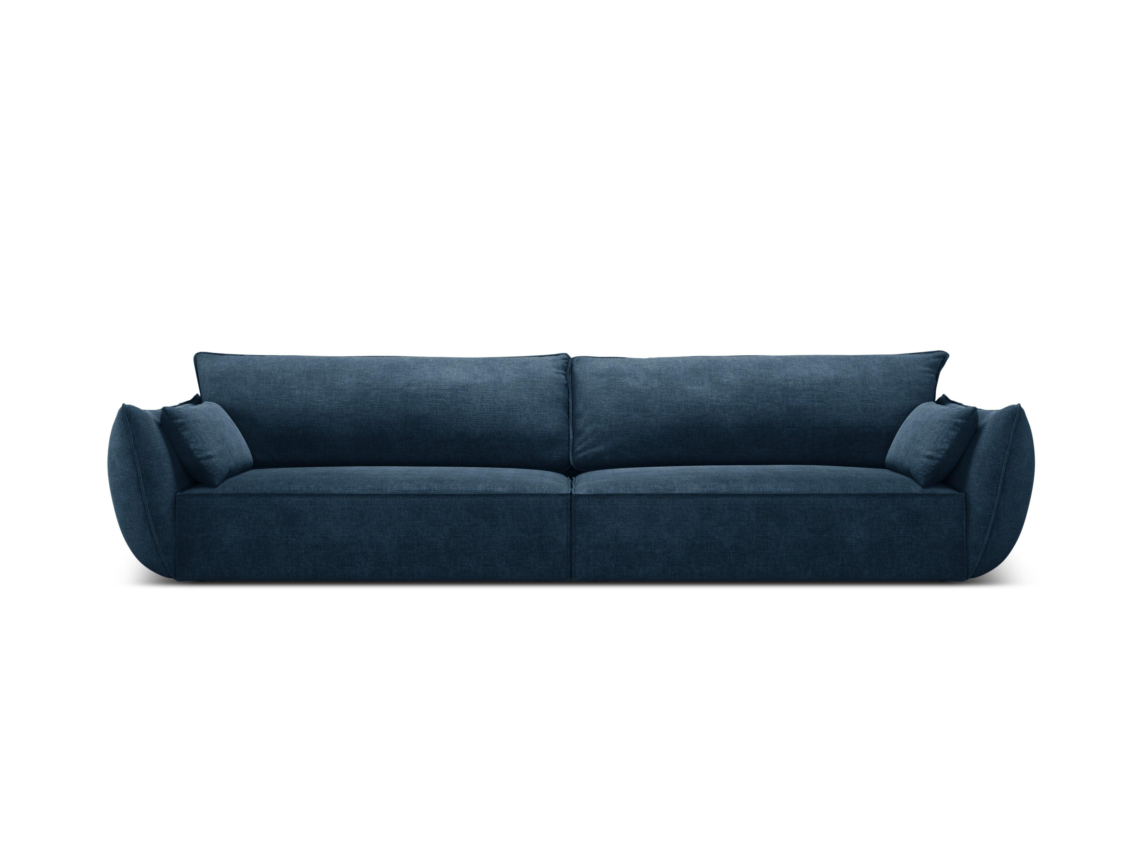 Sofa w tkaninie szenilowej 4-osobowa VANDA granat królewski Mazzini Sofas Eye on Design