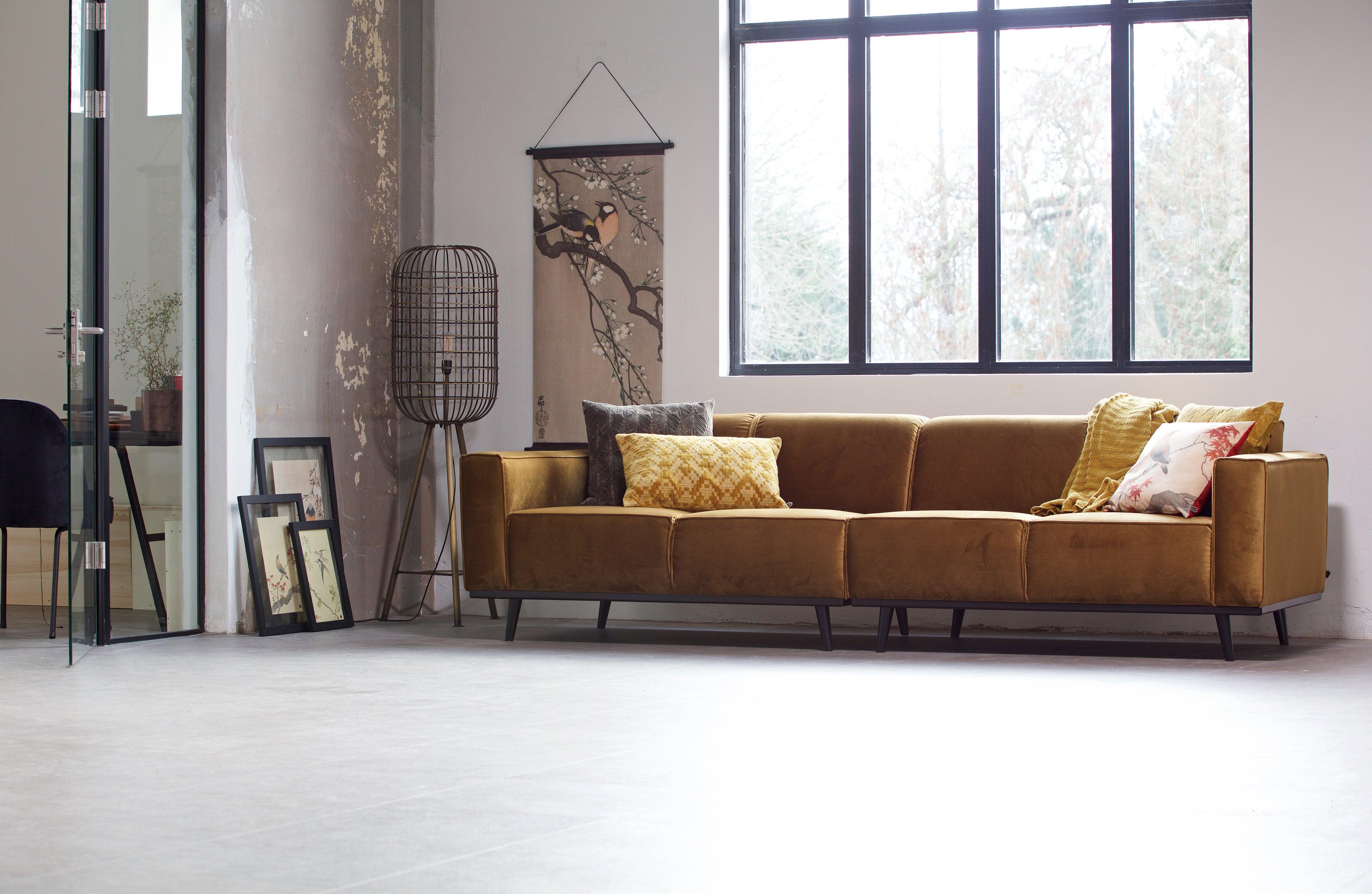 Sofa welurowa 4-osobowa STATEMENT STRUCTURE beżowy Be Pure Eye on Design