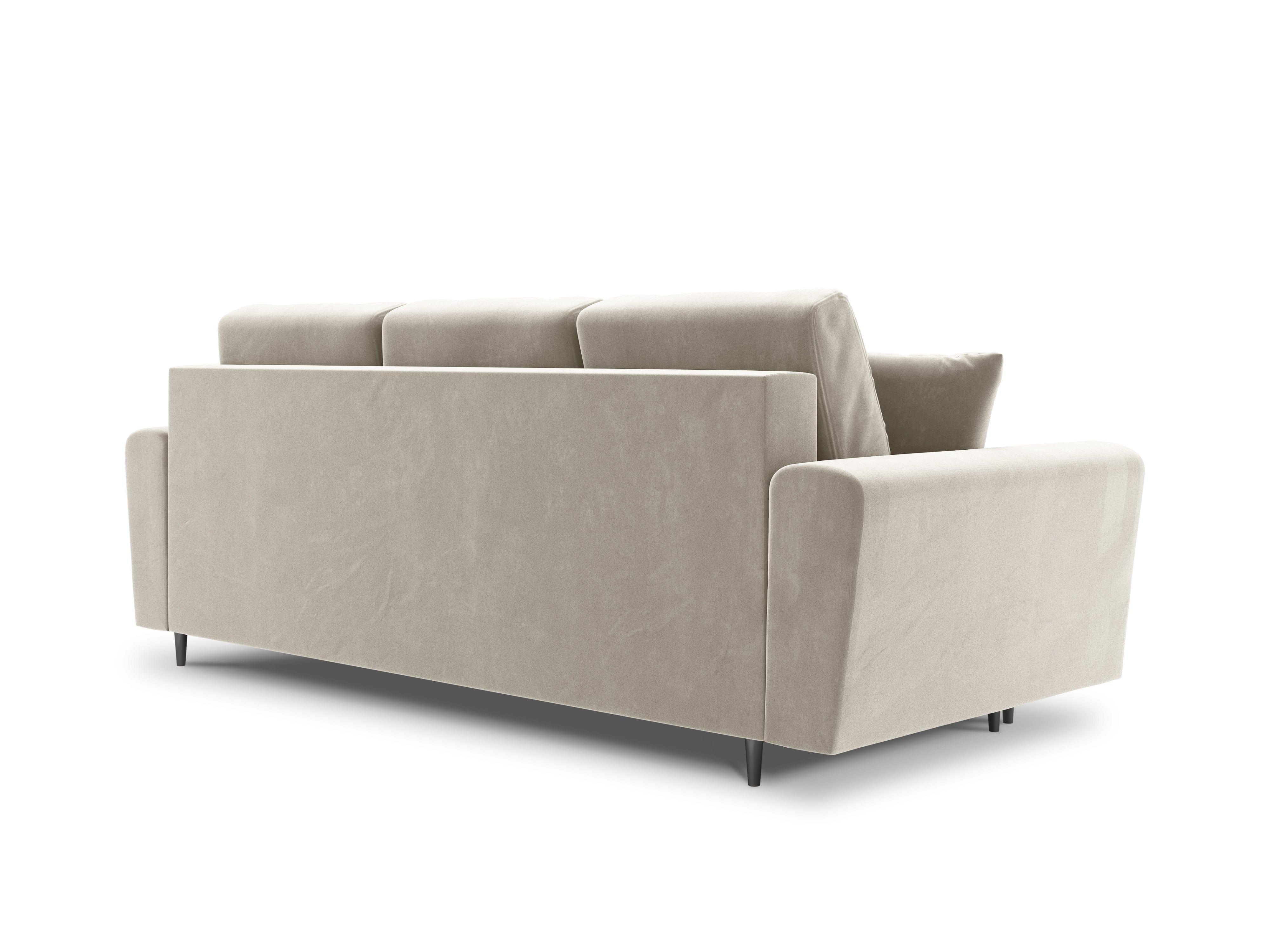 Sofa z funkcją spania KYOTO beżowy z czarną podstawą Cosmopolitan Design Eye on Design