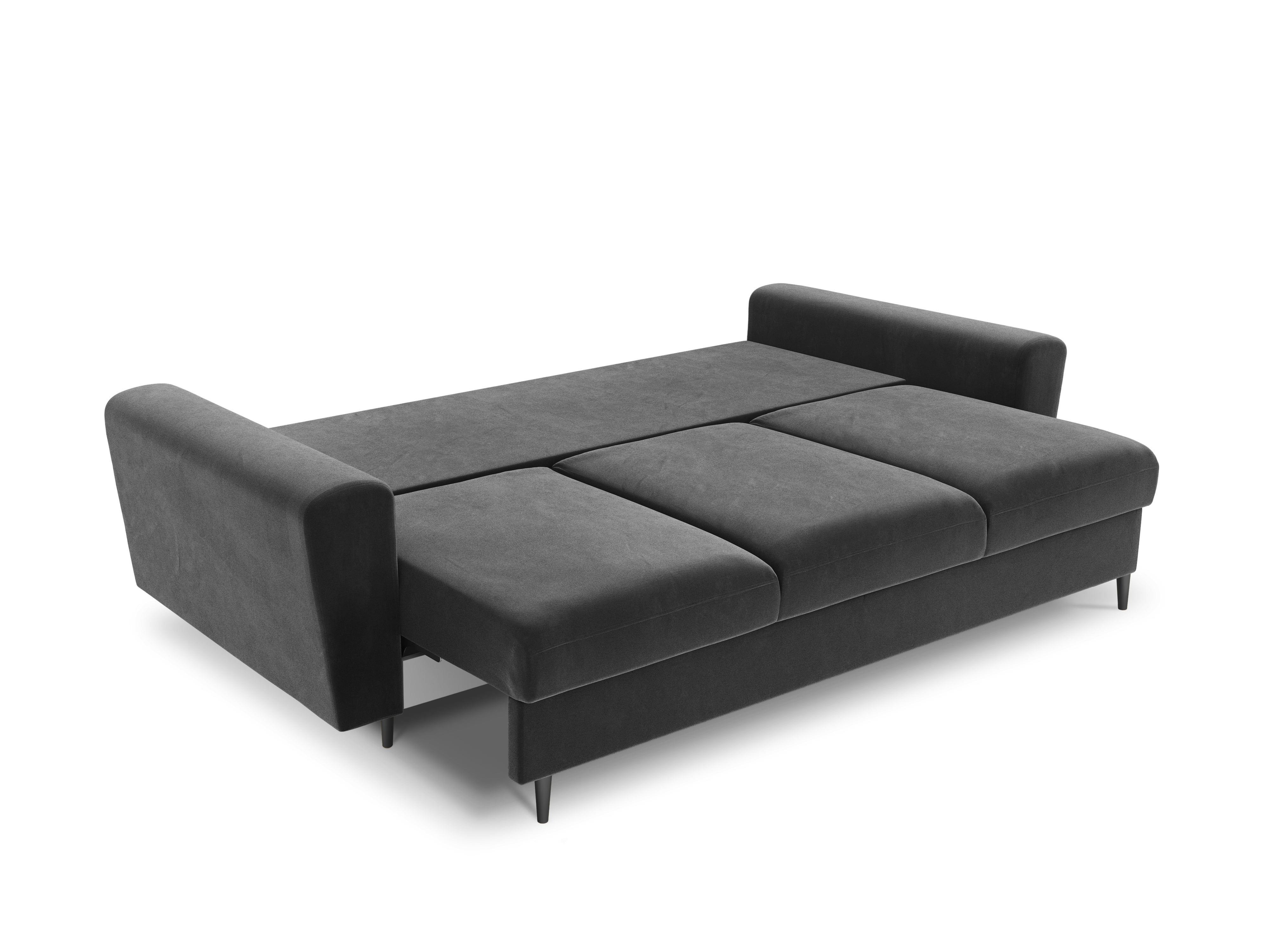 Sofa z funkcją spania KYOTO jasnoszary z czarną podstawą Cosmopolitan Design Eye on Design