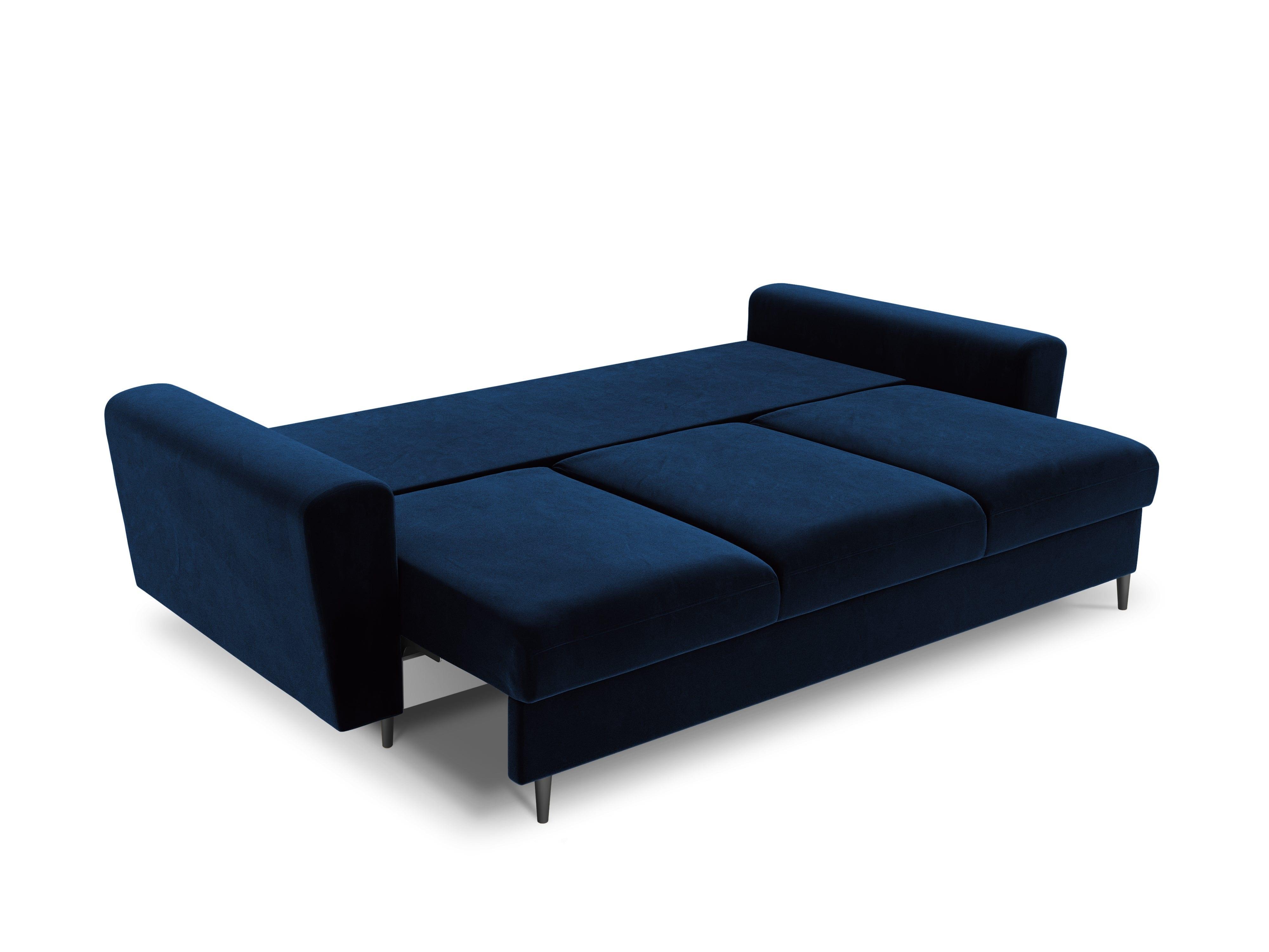 Sofa z funkcją spania KYOTO niebieski z czarną podstawą Cosmopolitan Design Eye on Design