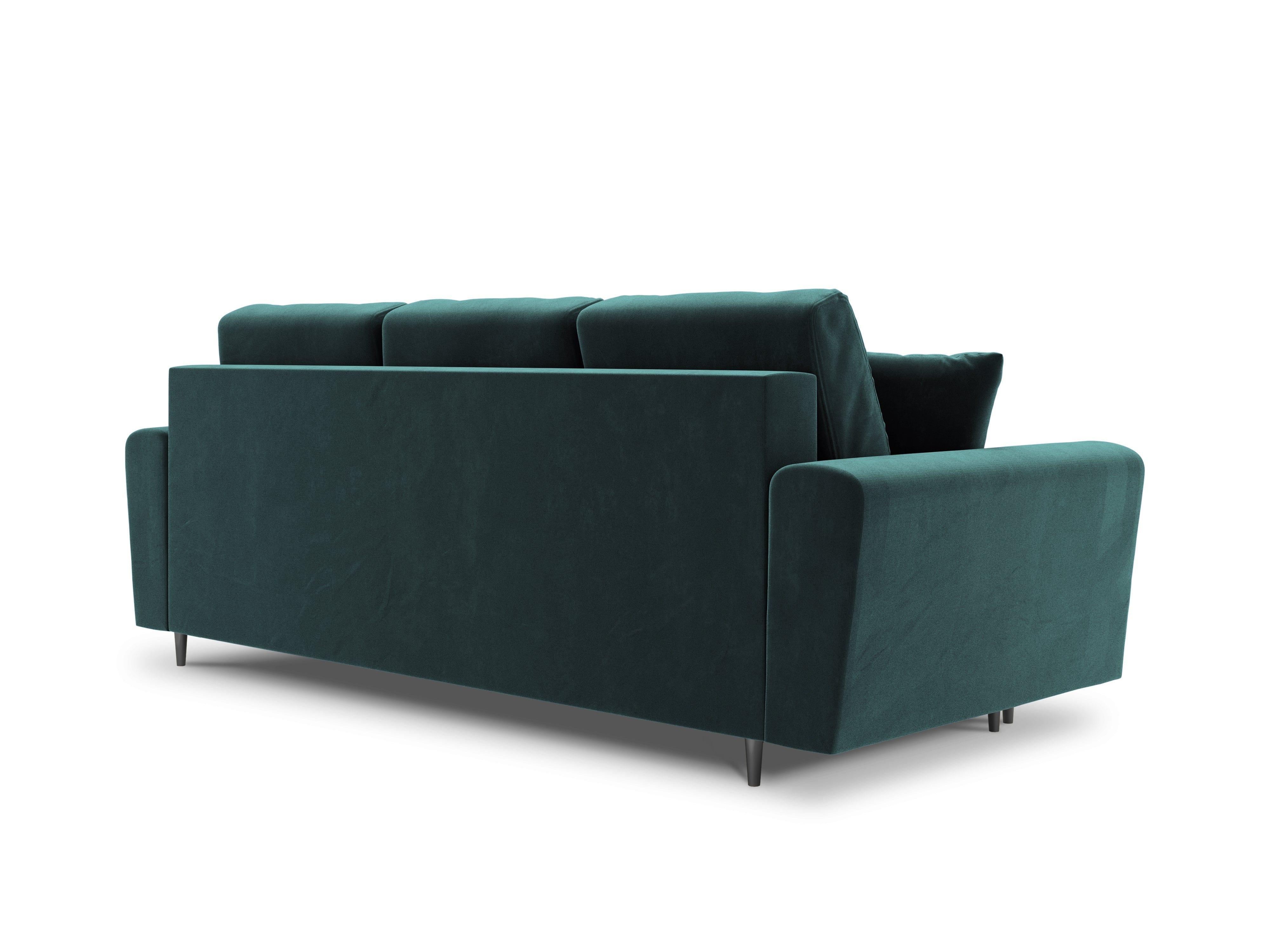 Sofa z funkcją spania KYOTO petrol z czarną podstawą Cosmopolitan Design Eye on Design