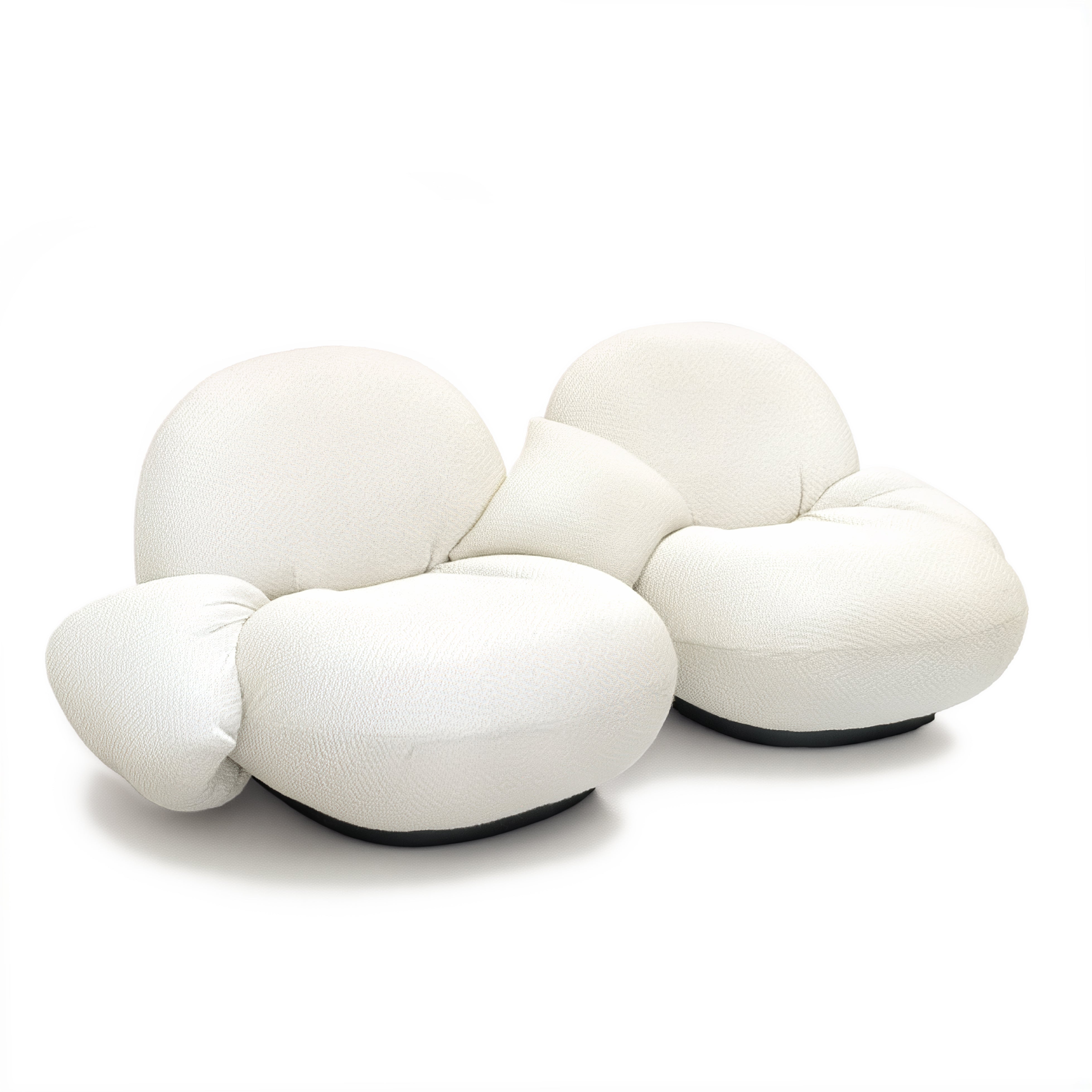 2-Seater Sofa PACHA White with Black Base - Display Model