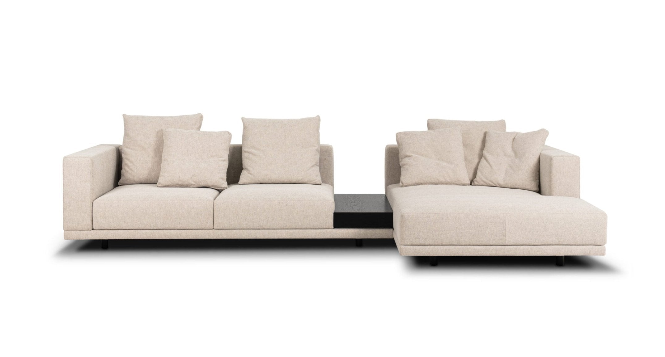 Modulaire hoekbank met plank CLASSIC zwarte basis