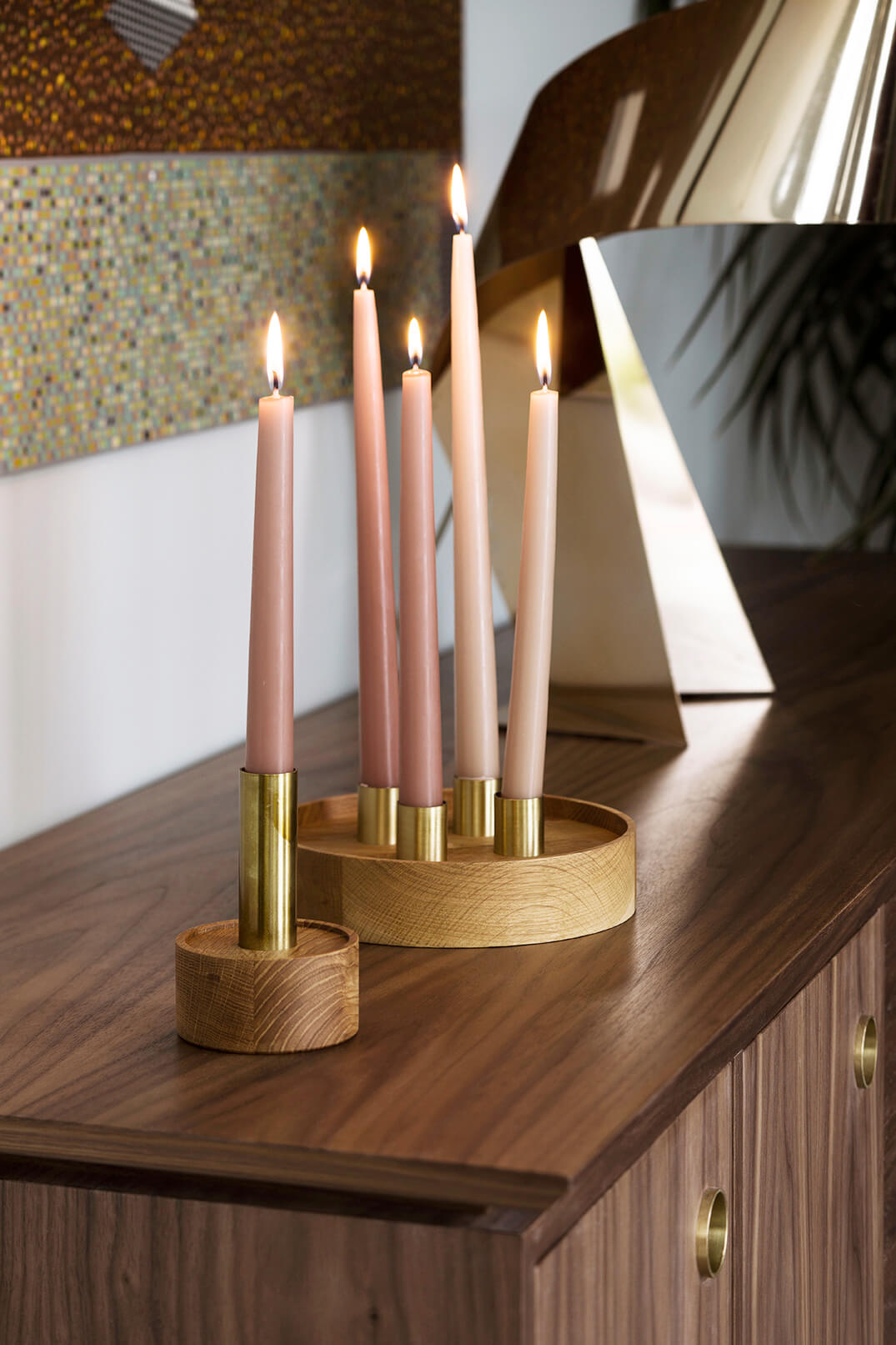 Kaarsenhouder VERLICHTING 4 eik met messing