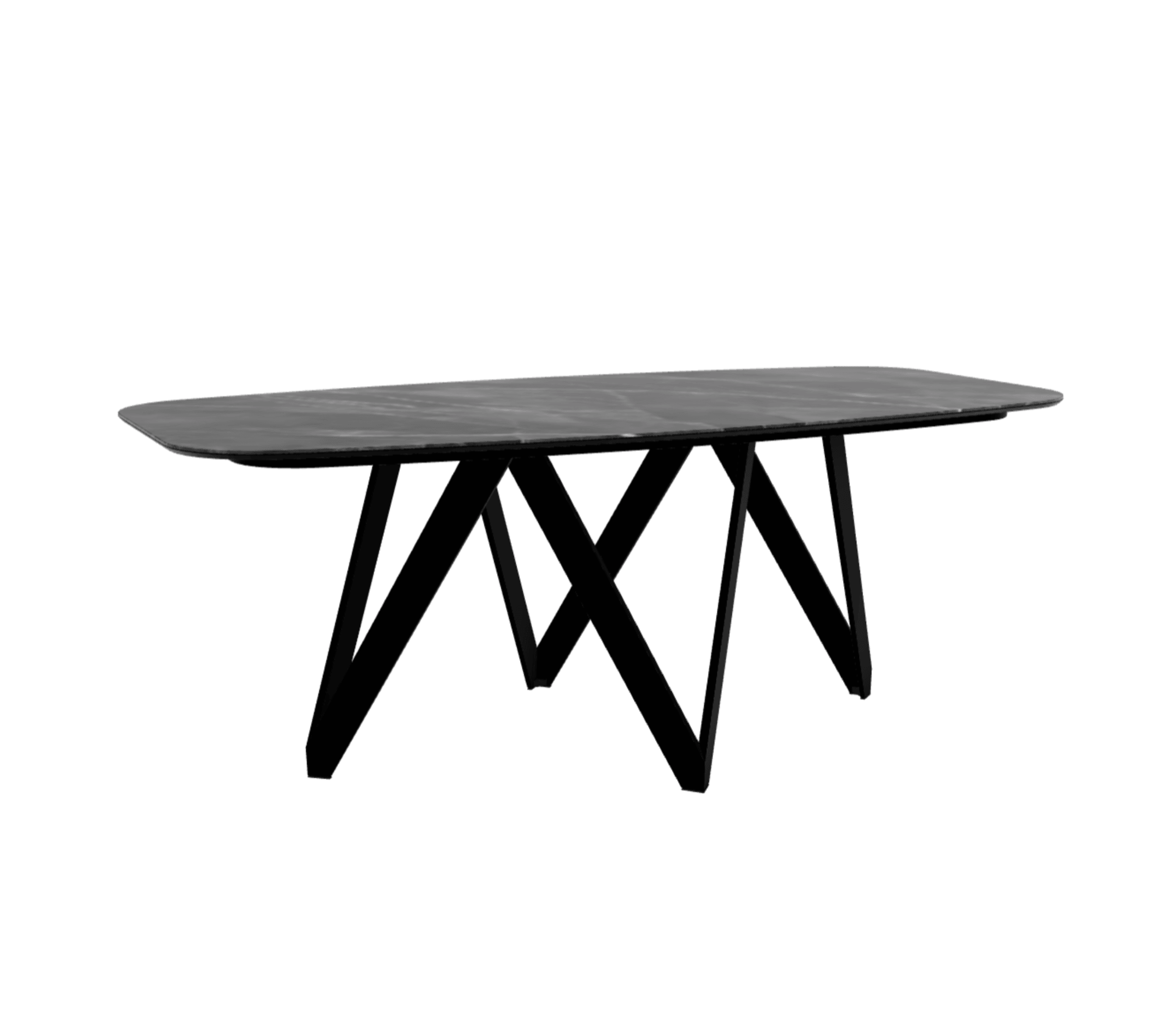 Stół CARTESIO antracytowy marmur z metalową podstawą Calligaris 200 cm matowa czerń Eye on Design