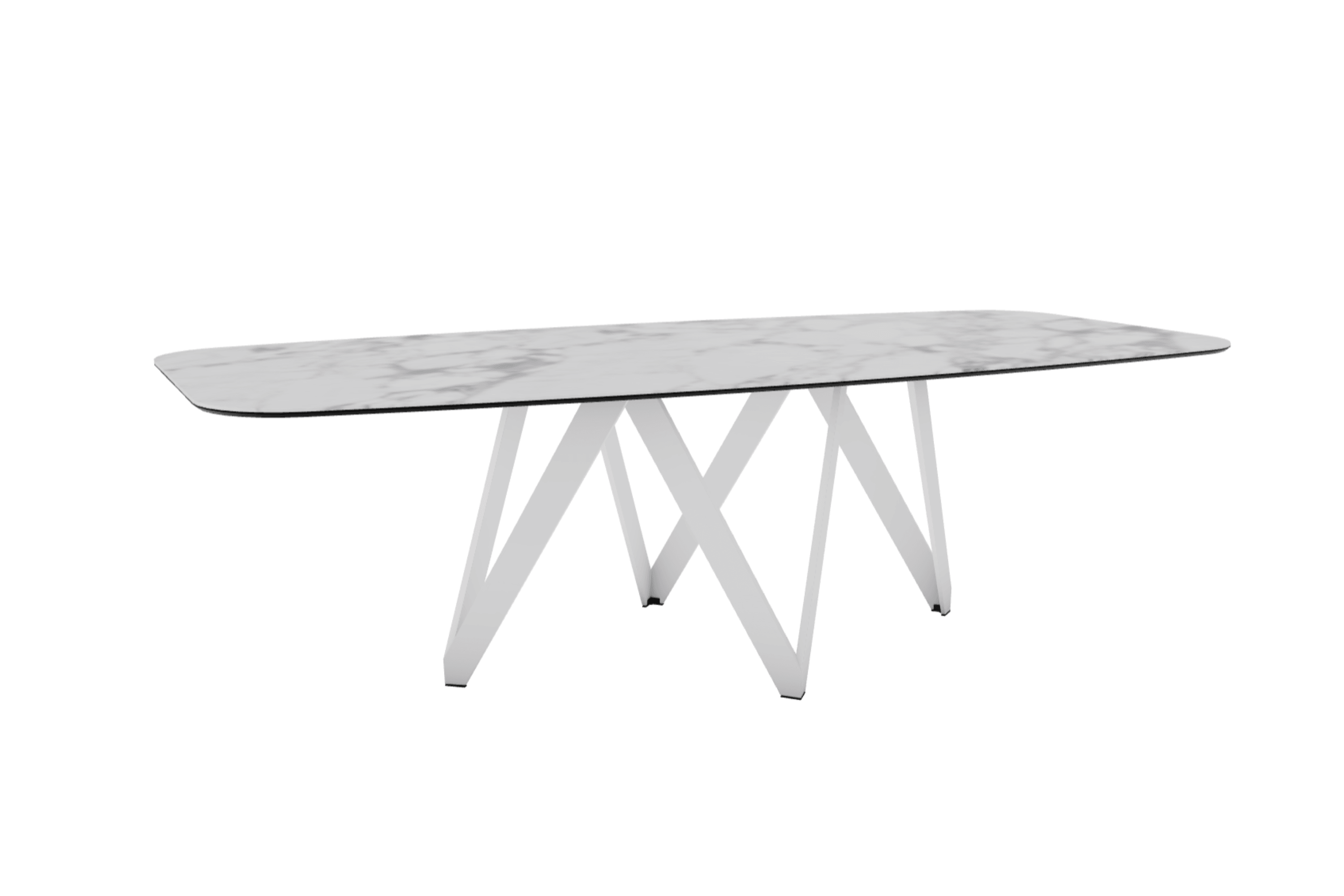 Stół CARTESIO biały marmur z metalową podstawą Calligaris 250 cm matowa biel Eye on Design
