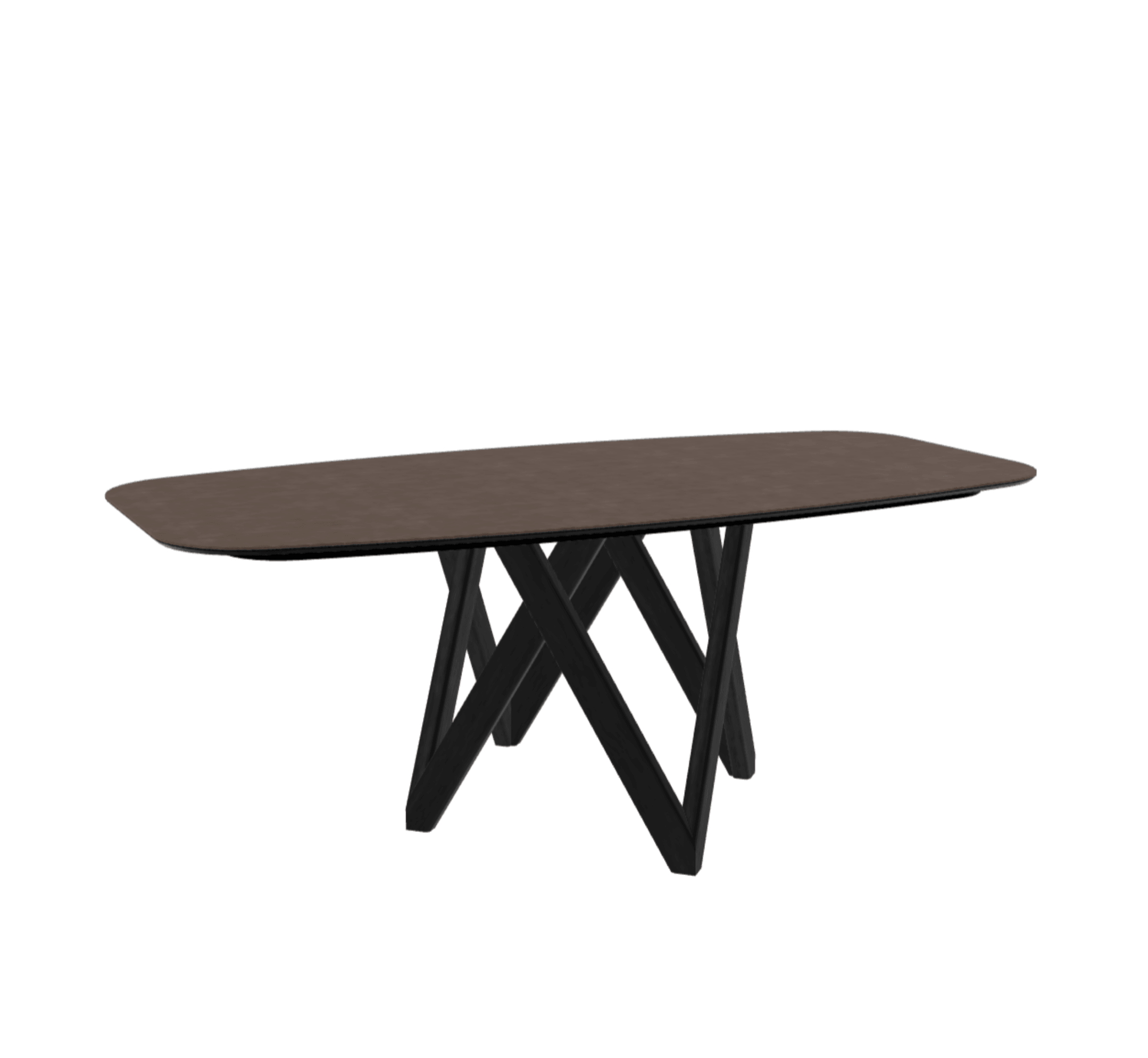 Stół CARTESIO brązowa ceramika z drewnianą podstawą Calligaris 200 cm matowa czerń Eye on Design