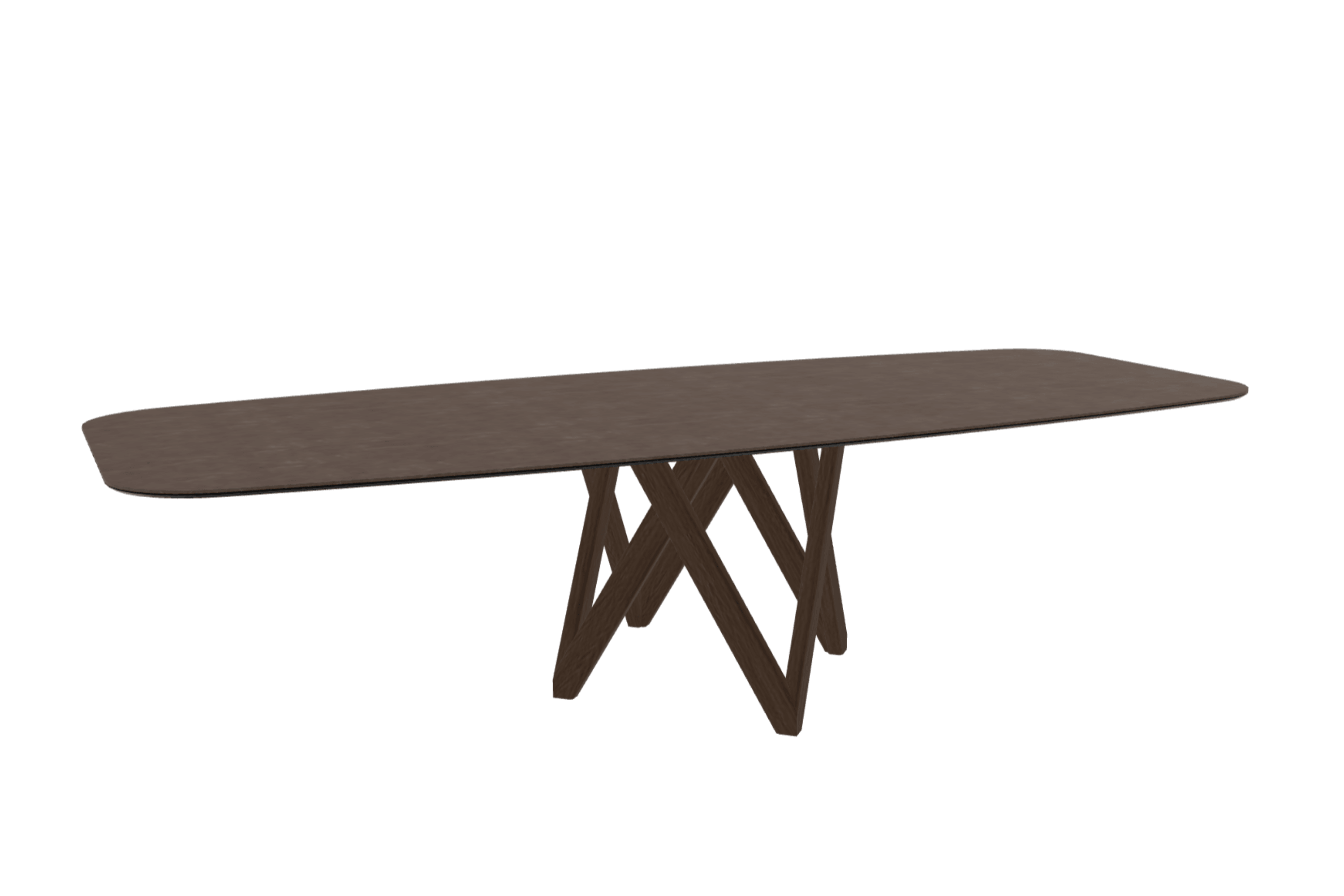 Stół CARTESIO brązowa ceramika z drewnianą podstawą Calligaris 300 cm ciemnobrązowy Eye on Design