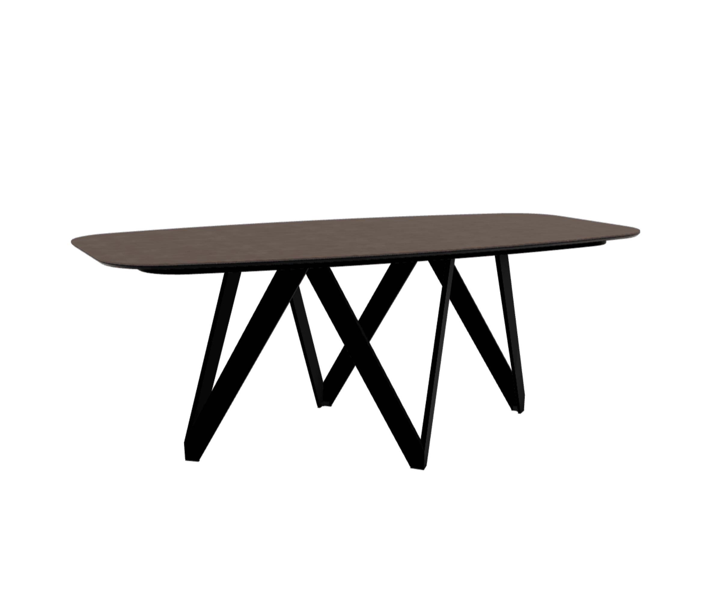 Stół CARTESIO brązowa ceramika z metalową podstawą Calligaris 200 cm matowa czerń Eye on Design