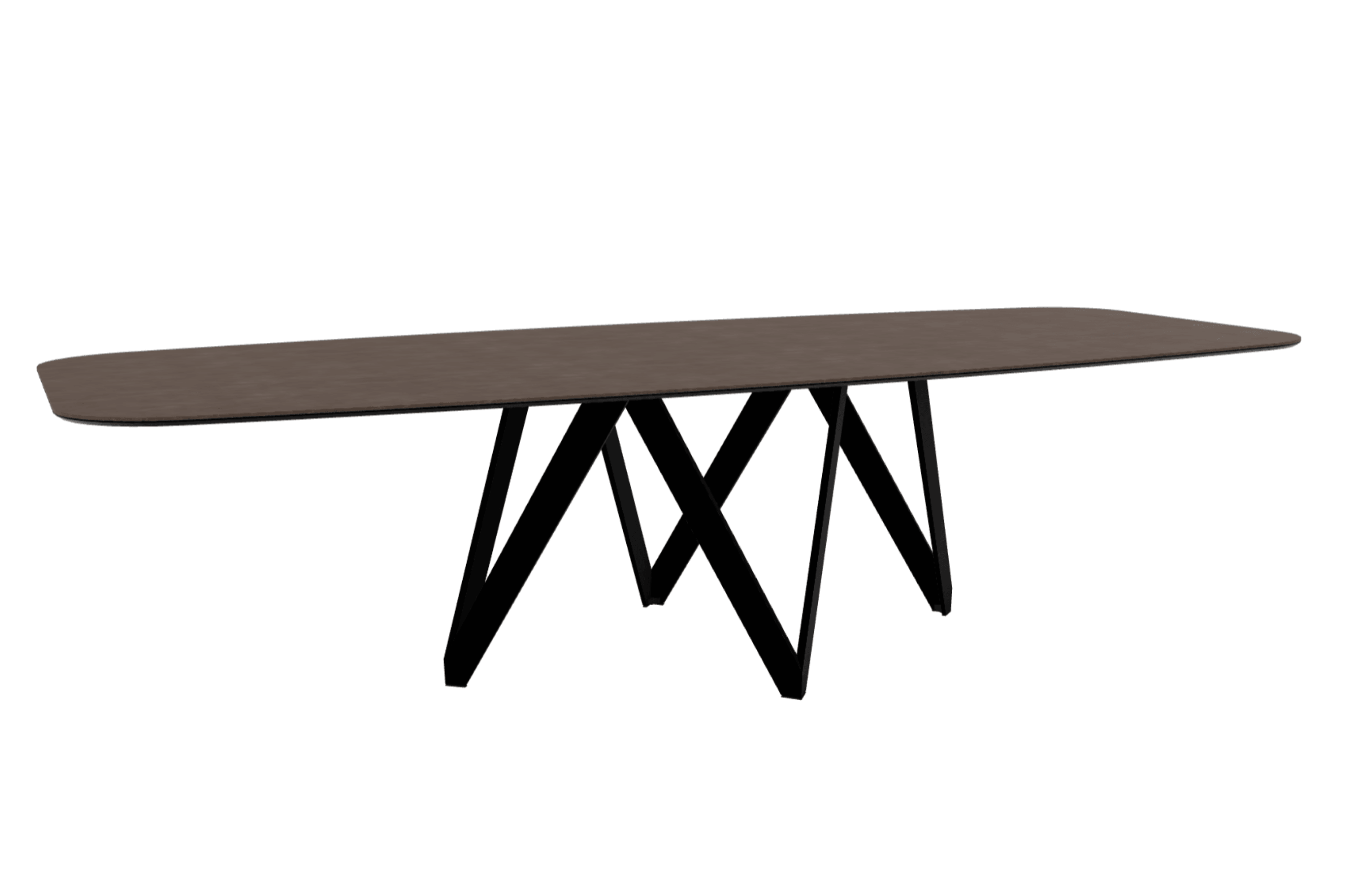 Stół CARTESIO brązowa ceramika z metalową podstawą Calligaris 300 cm matowa czerń Eye on Design