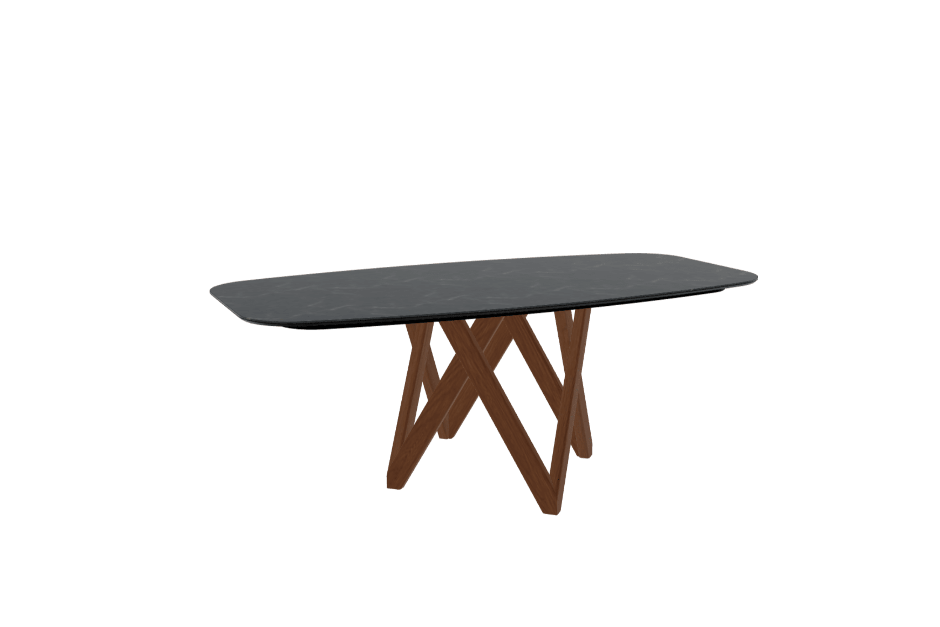 Stół CARTESIO czarny marmur z drewnianą podstawą Calligaris 200 cm orzechowy Eye on Design