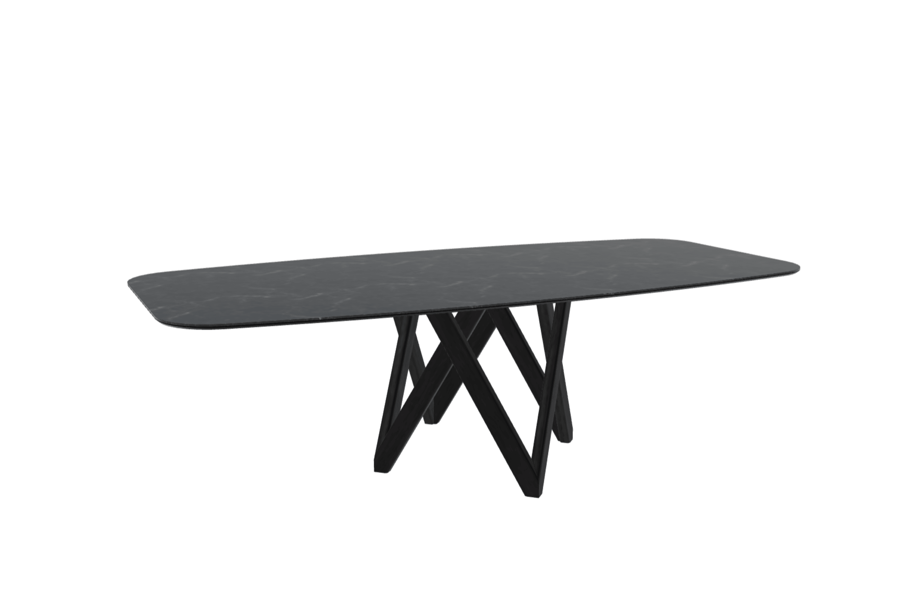 Stół CARTESIO czarny marmur z drewnianą podstawą Calligaris 250 cm matowa czerń Eye on Design