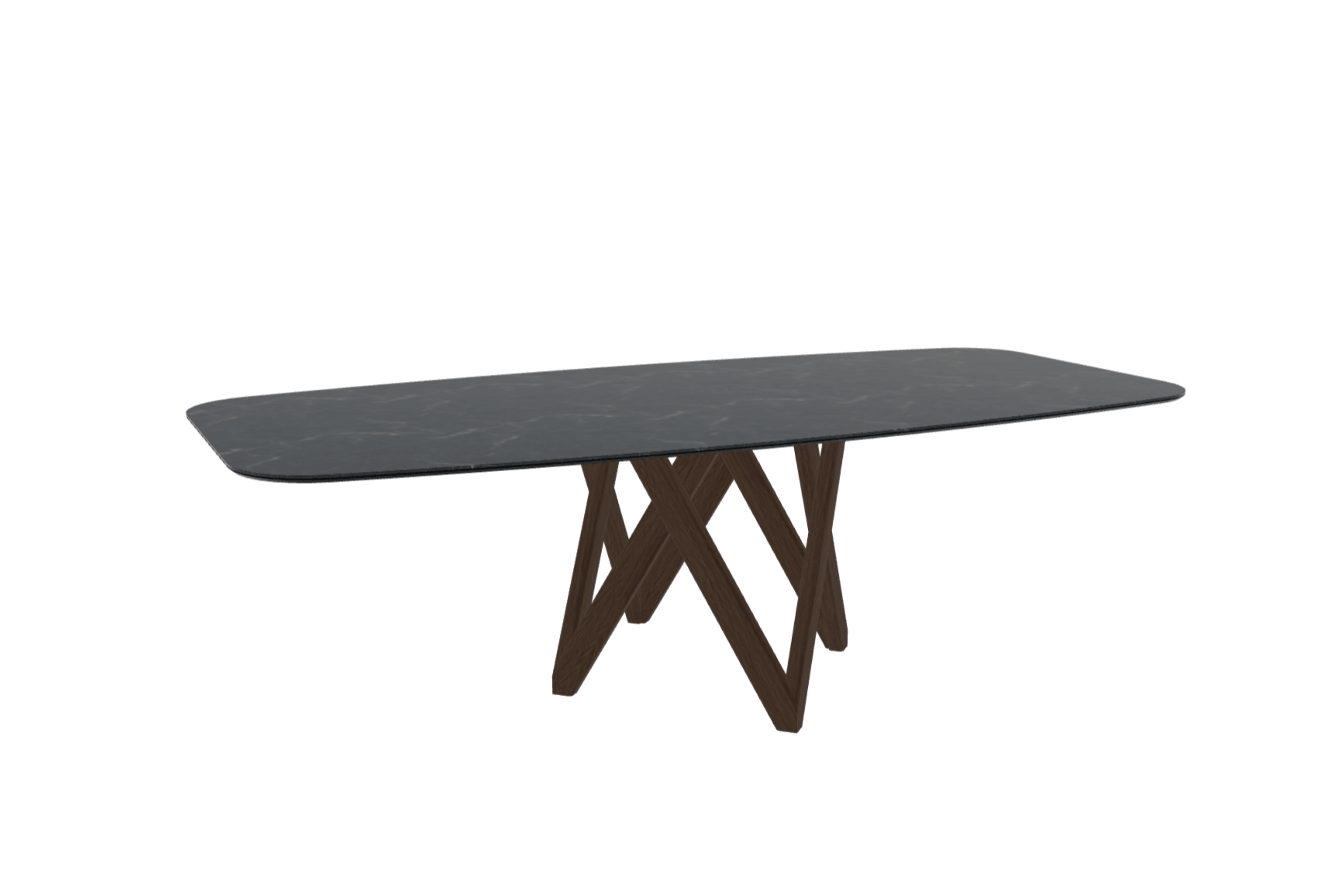 Stół CARTESIO czarny marmur z drewnianą podstawą Calligaris 250 cm ciemnobrązowy Eye on Design