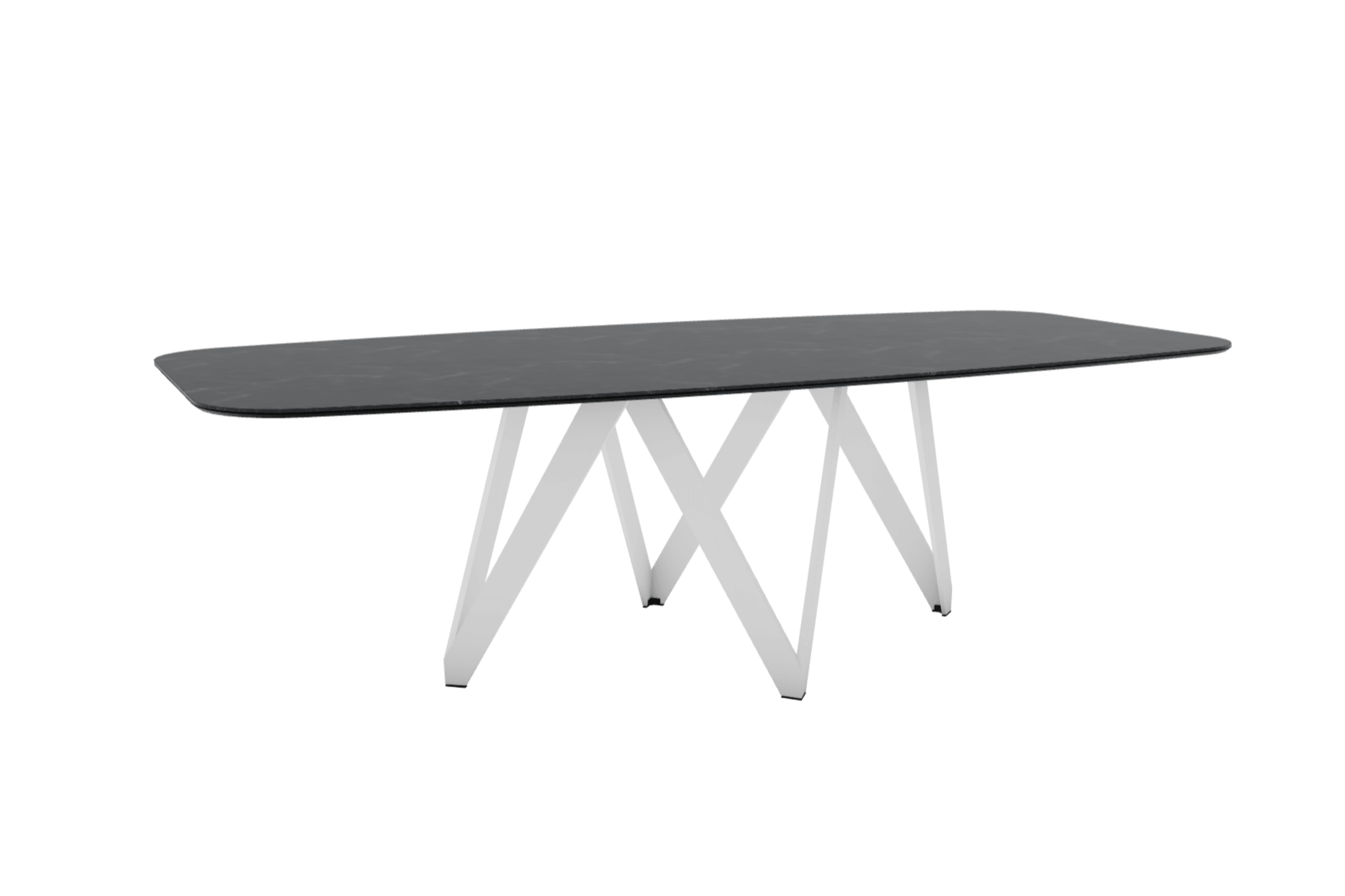 Stół CARTESIO czarny marmur z metalową podstawą Calligaris 250 cm matowa biel Eye on Design