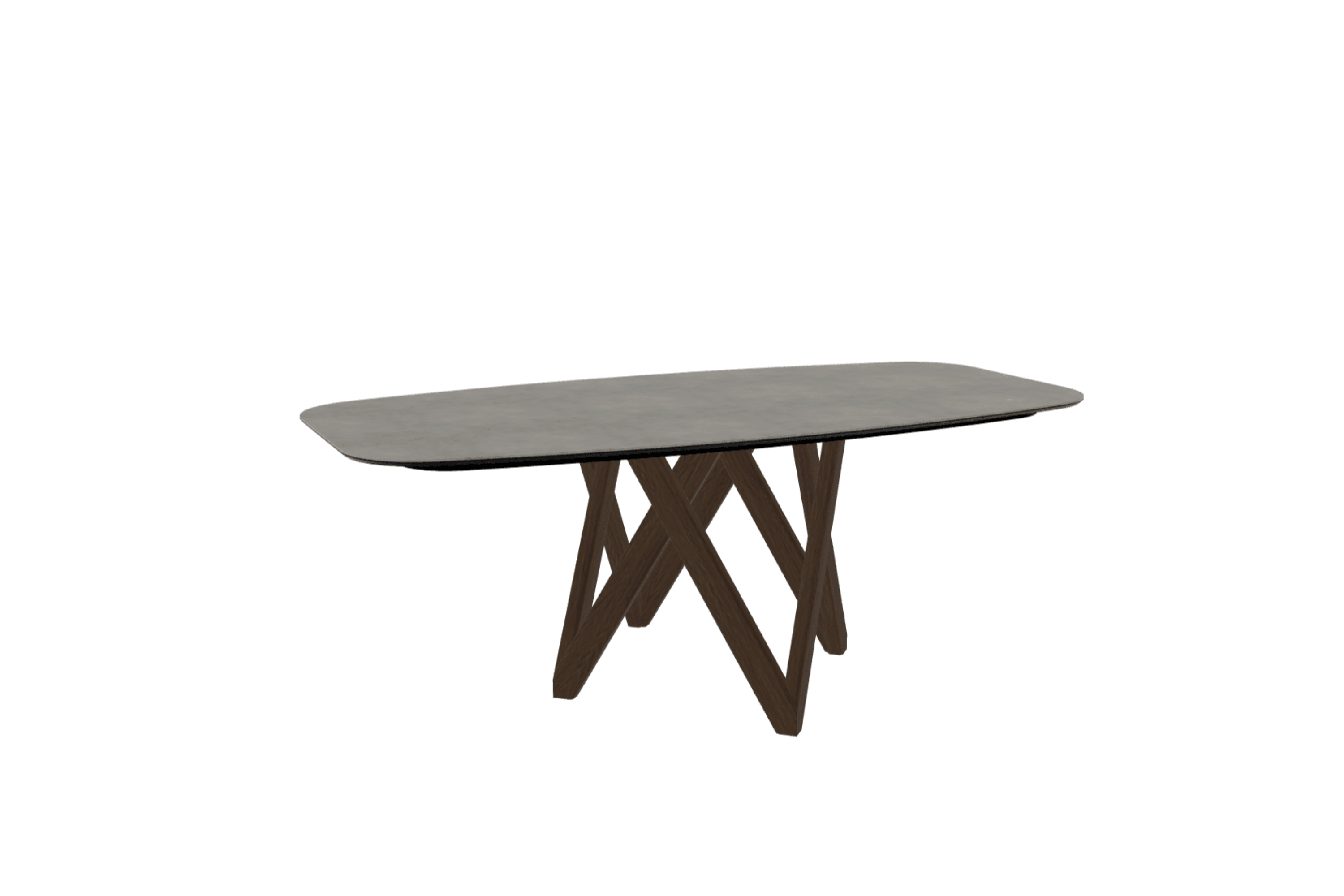 Stół CARTESIO jasnoszara ceramika z drewnianą podstawą Calligaris 200 cm ciemnobrązowy Eye on Design