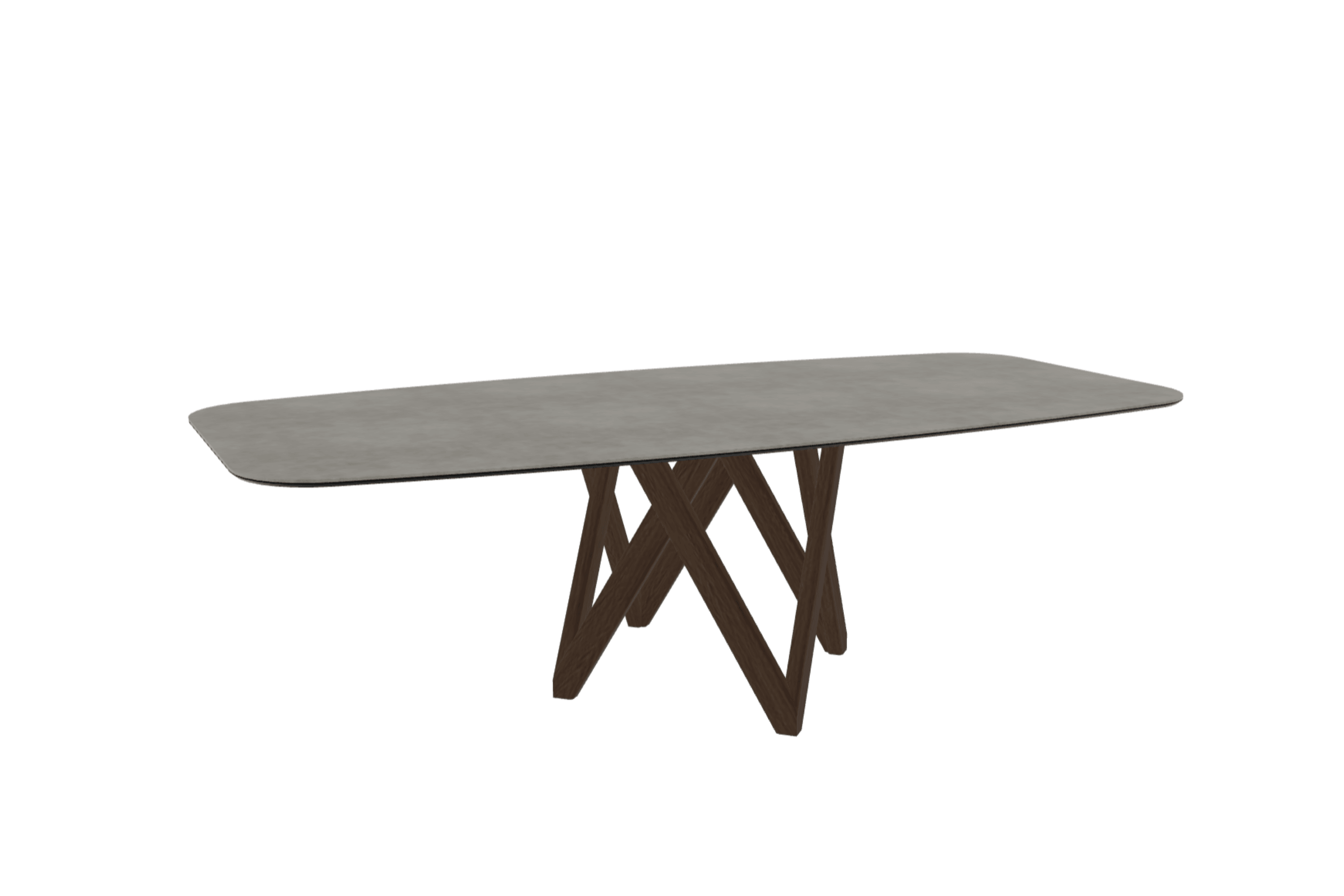 Stół CARTESIO jasnoszara ceramika z drewnianą podstawą Calligaris 250 cm ciemnobrązowy Eye on Design