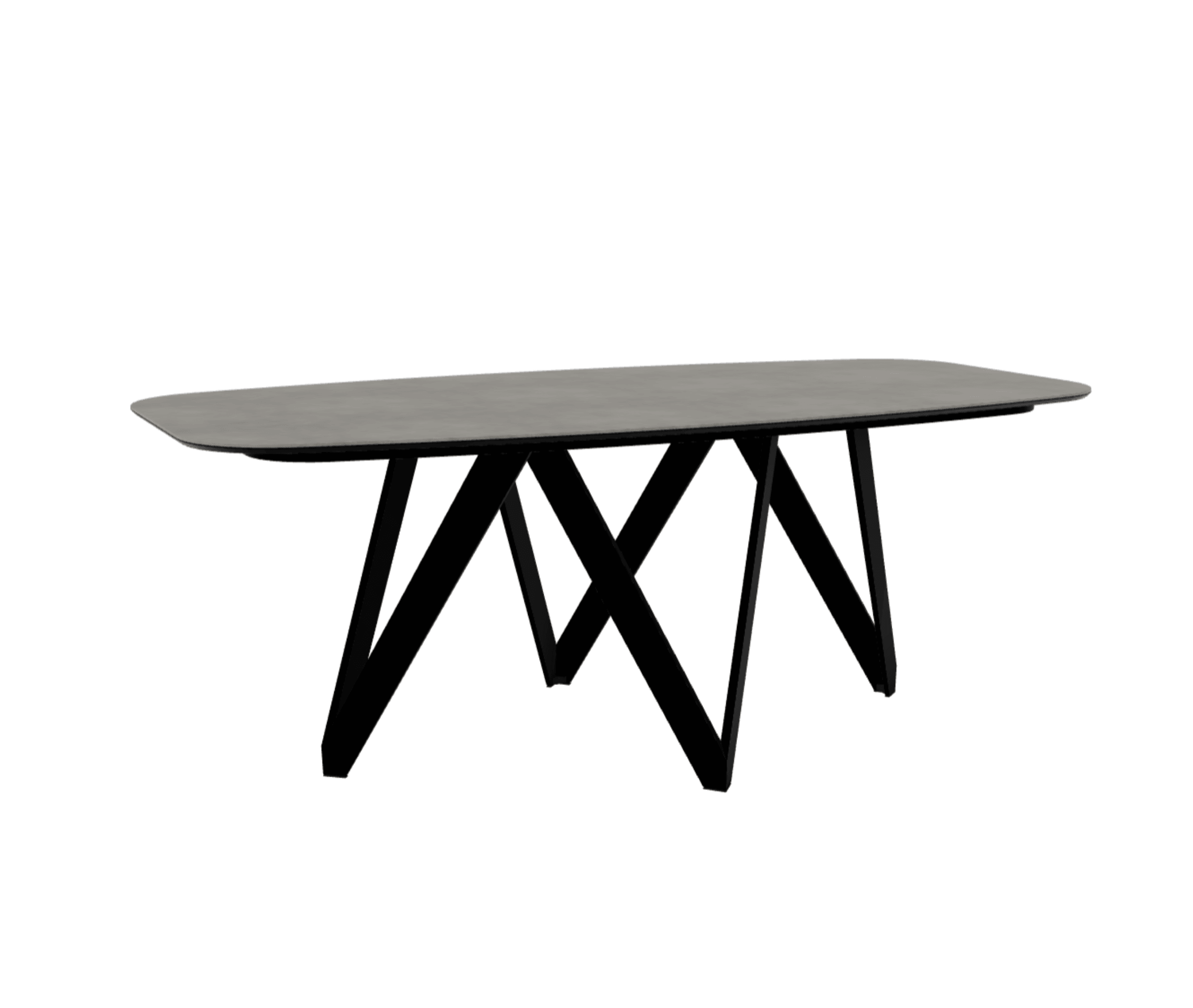 Stół CARTESIO jasnoszara ceramika z metalową podstawą Calligaris 200 cm matowa czerń Eye on Design