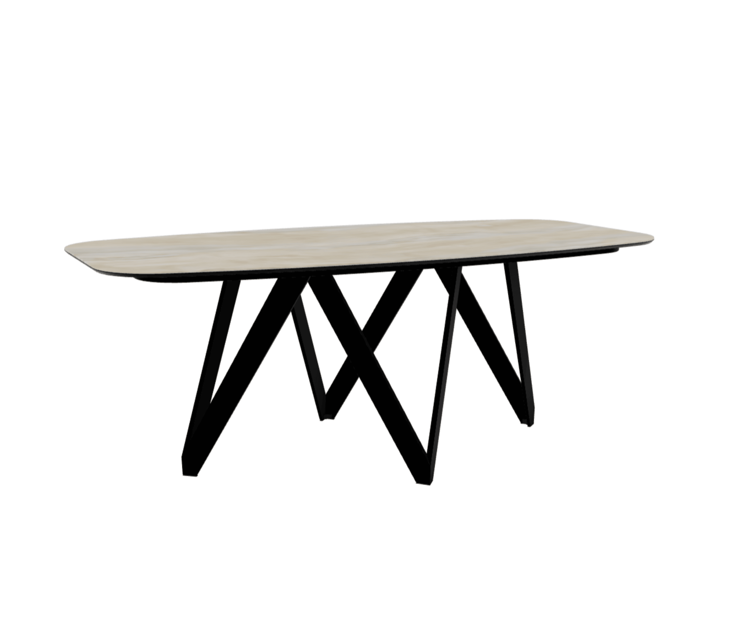 Stół CARTESIO piaskowy marmur z metalową podstawą Calligaris 200 cm matowa czerń Eye on Design