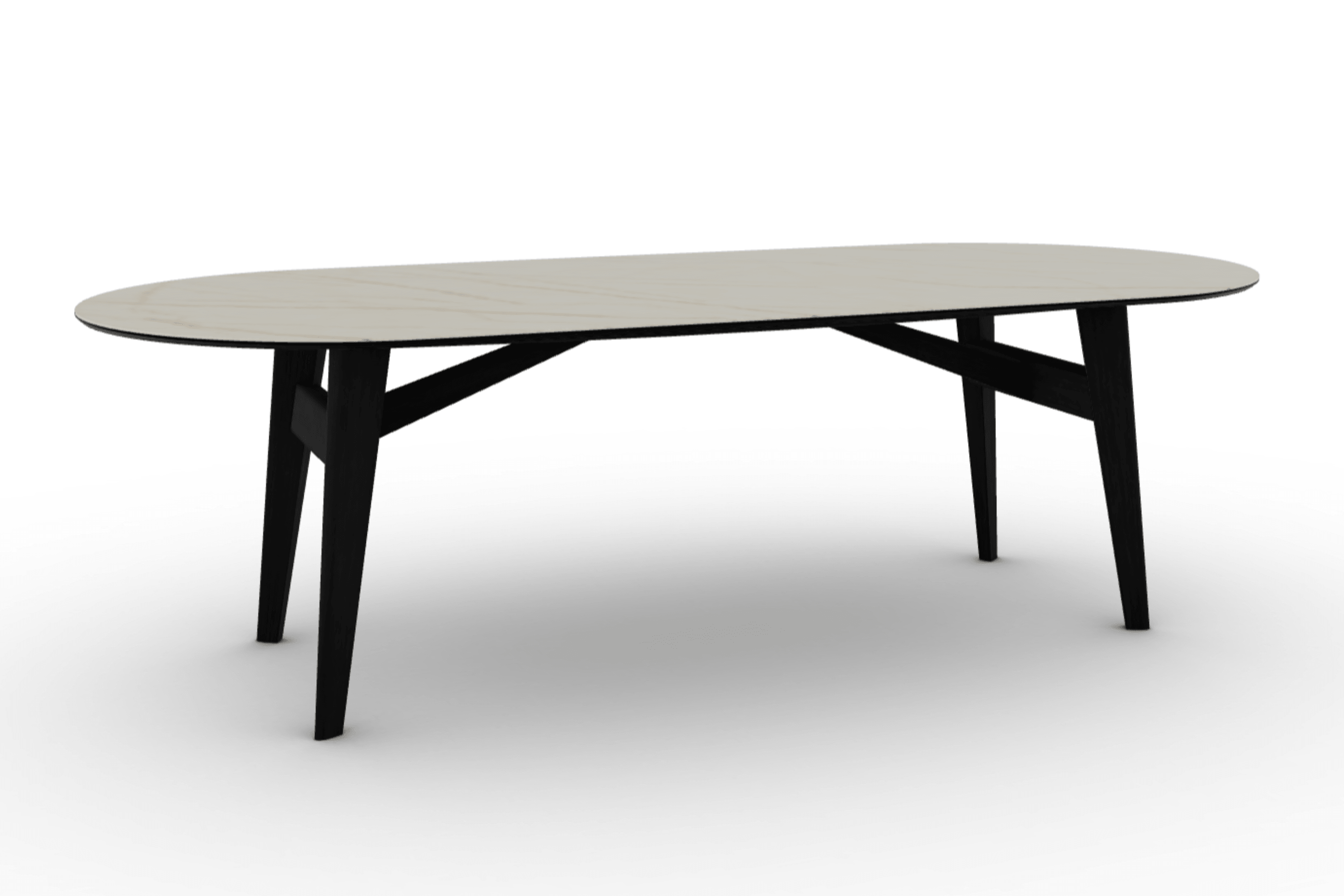 Stół elipsa ABREY złoty marmur Calligaris Eye on Design